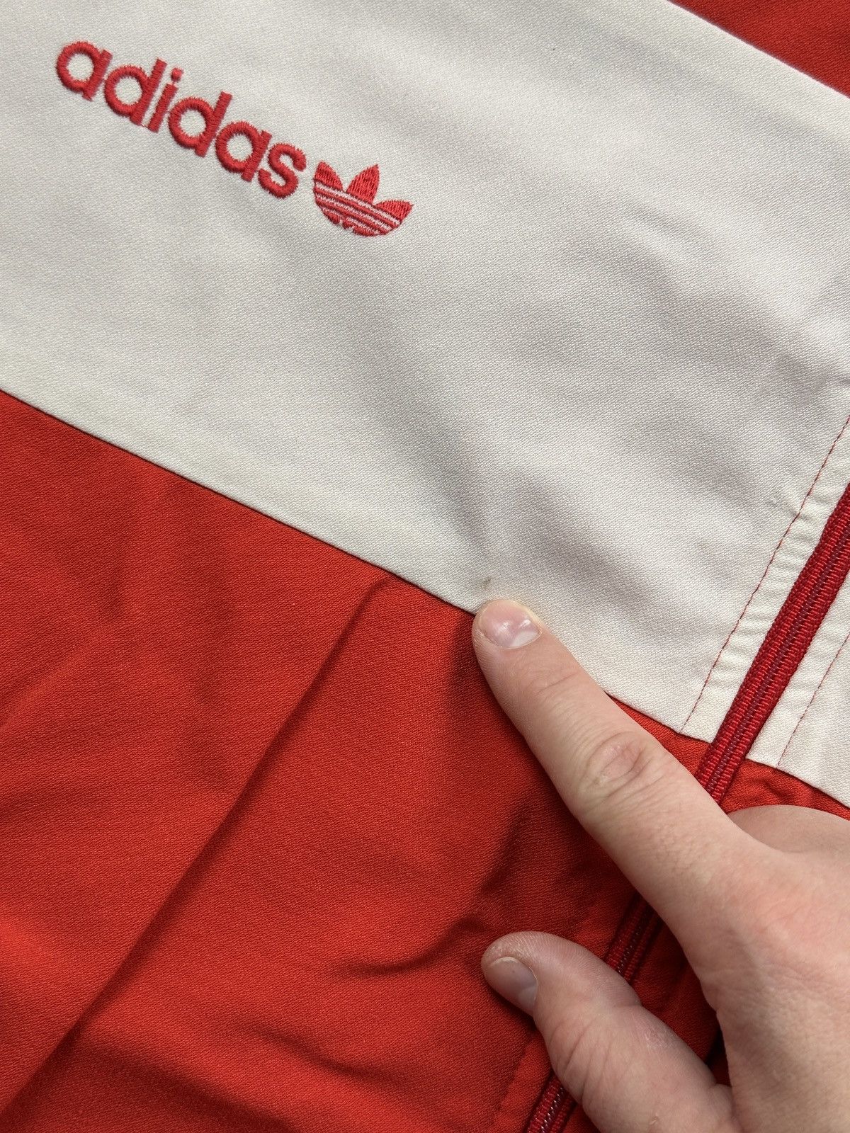 Adidas Vintage Adidas West Germany Rare Track Jacket Red White 80s Size US L / EU 52-54 / 3 - 10 Thumbnail