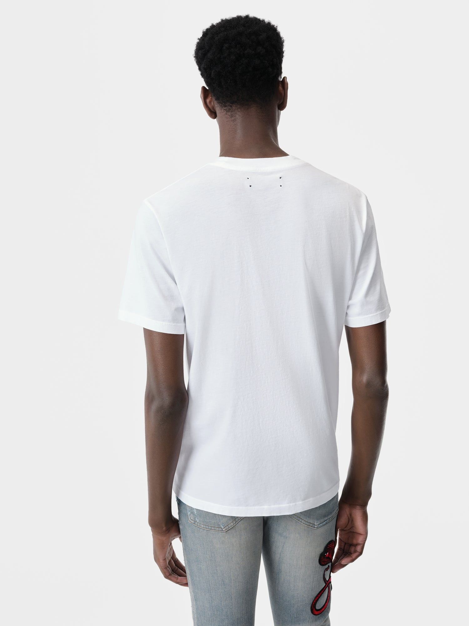 Amiri o1orln1025 Glitter Poison Logo Skater T-Shirt in White Size US M / EU 48-50 / 2 - 4 Thumbnail
