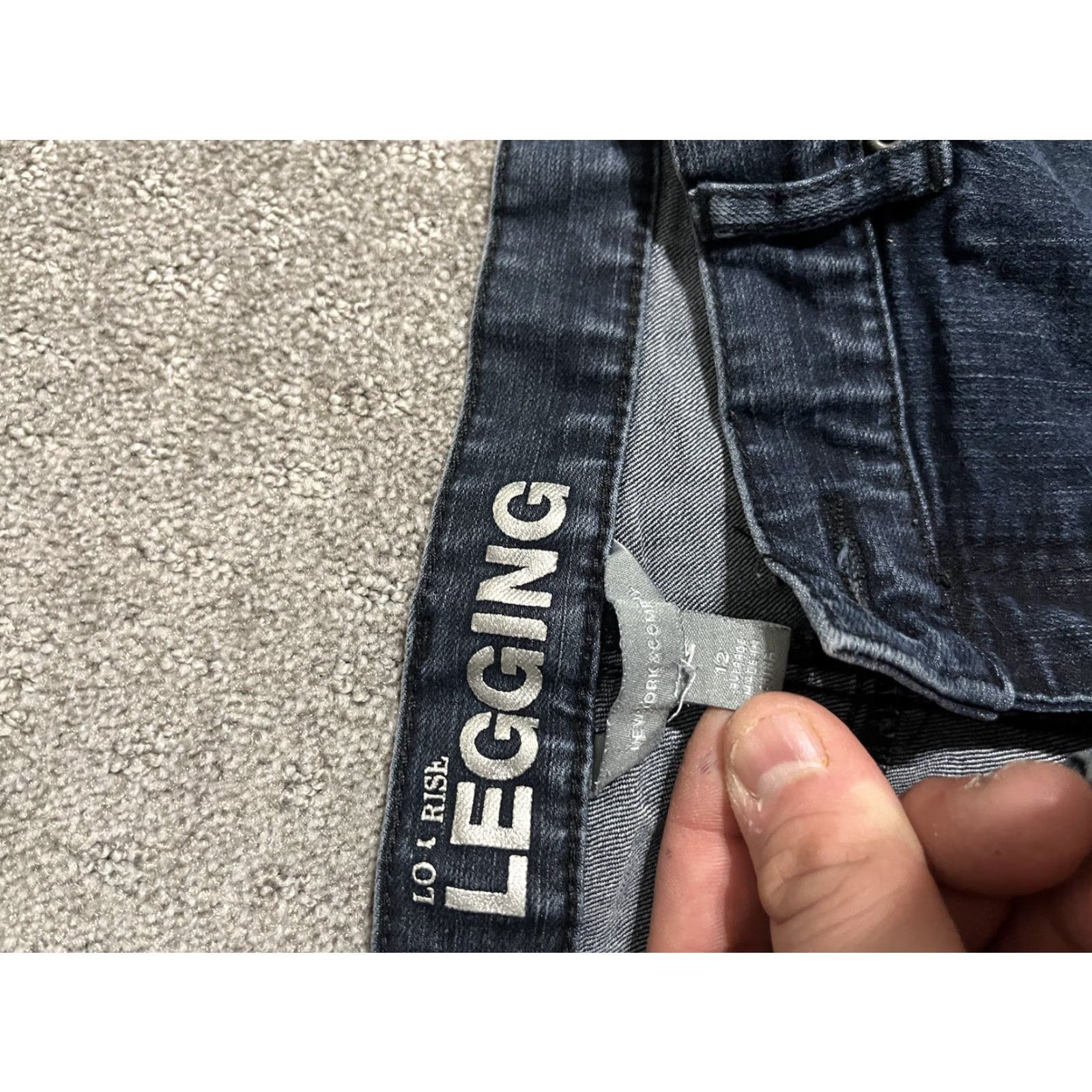 Vintage New York & Company Jeans - Low Rise Jegging Blue Womens 12 Tally Pocket 5-Pocket Denim Cotton Blend Belt Loops Size 34" / US 12 / IT 48 - 5 Thumbnail