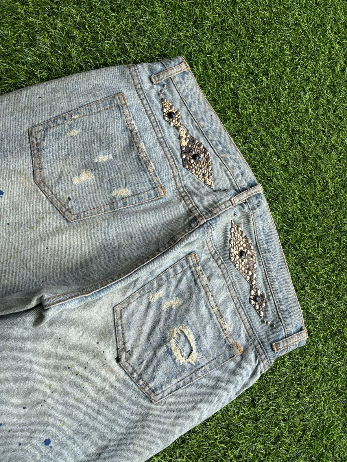 If Six Was Nine Flare Schlussel Distressed Ifsixwasnine Style Jeans Size US 35 - 4 Thumbnail