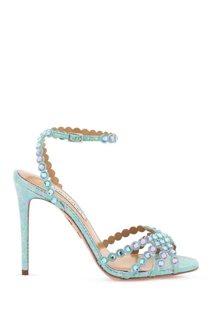 image of Aquazzura O1S22I1N0324 Tequila Sandals Heel Shoes In Green, Women's (Size 8)