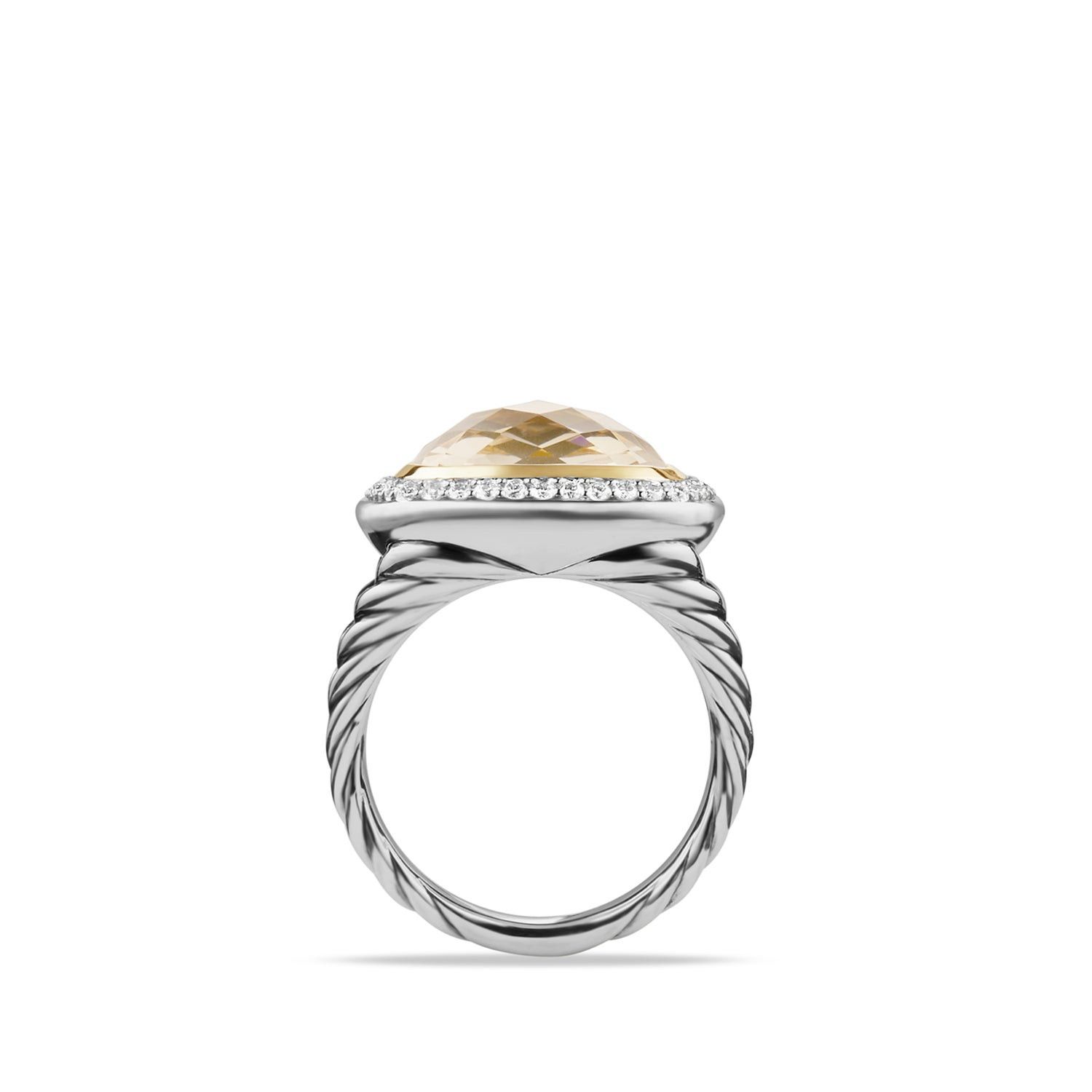 David Yurman o1w1db10525 R12454D Ring in Silver with 18K Gold & Diamond Size ONE SIZE - 3 Thumbnail