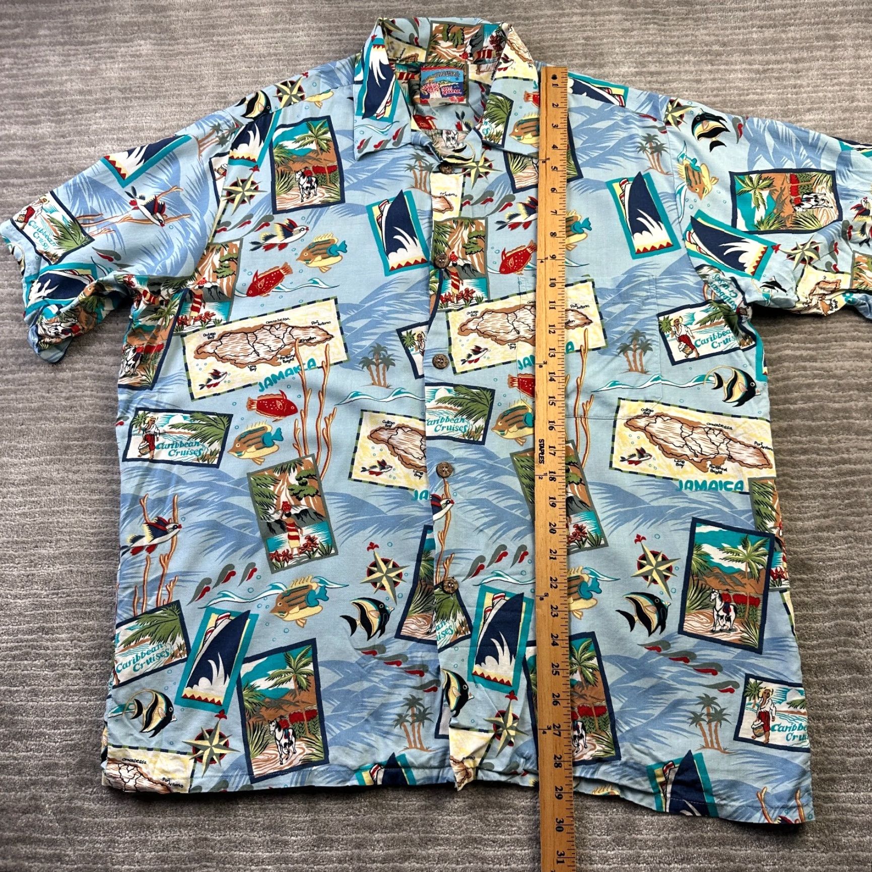 Reyn Spooner VINTAGE Reyn Spooner Shirt Mens XL Blue Jamaica All Over Print Joe Kealoha Size US XL / EU 56 / 4 - 8 Thumbnail