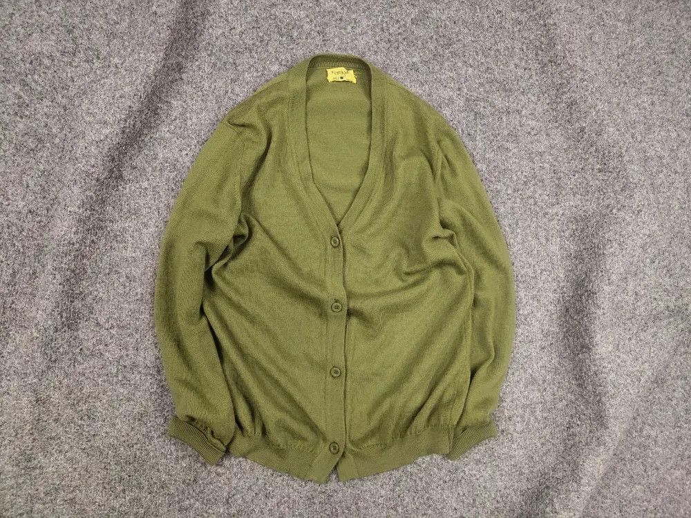 Japanese Brand Vintage 60s Korrigan Green Button Cardigan kurt cobain style Size S / US 4 / IT 40 - 1 Thumbnail