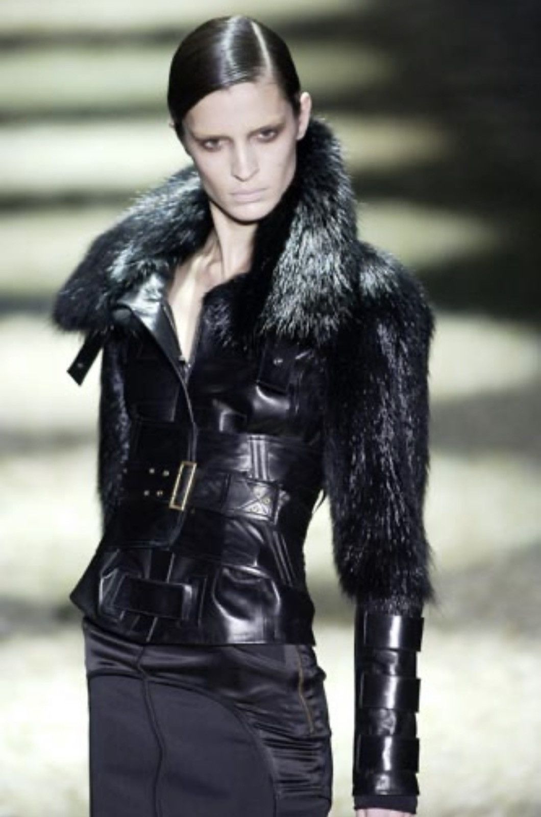Gucci GUCCI Tom Ford FW2003 Beaver Fur Leather Jacket 2003 Buckles Size S / US 4 / IT 40 - 7 Thumbnail