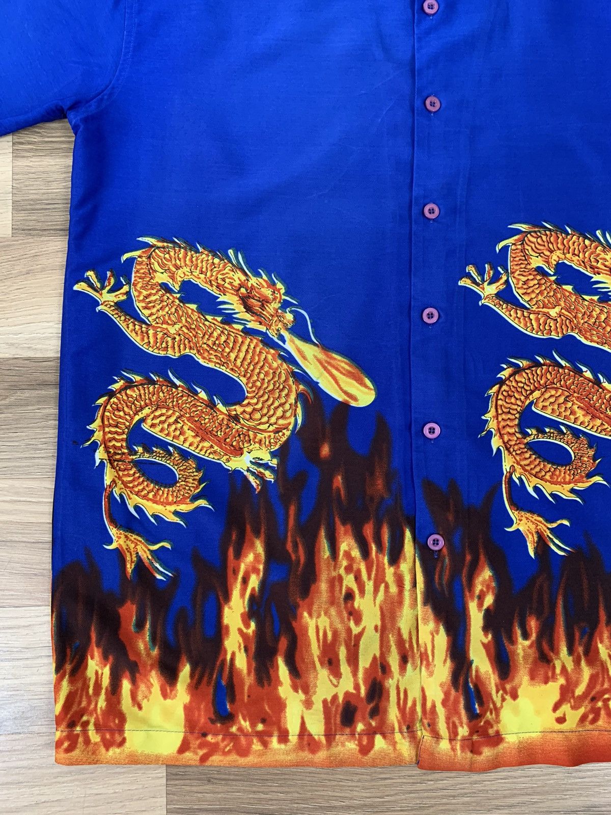 Vintage Vintage Y2K Japanese Style Dragon Flame Shirt Button Up Size US L / EU 52-54 / 3 - 13 Thumbnail