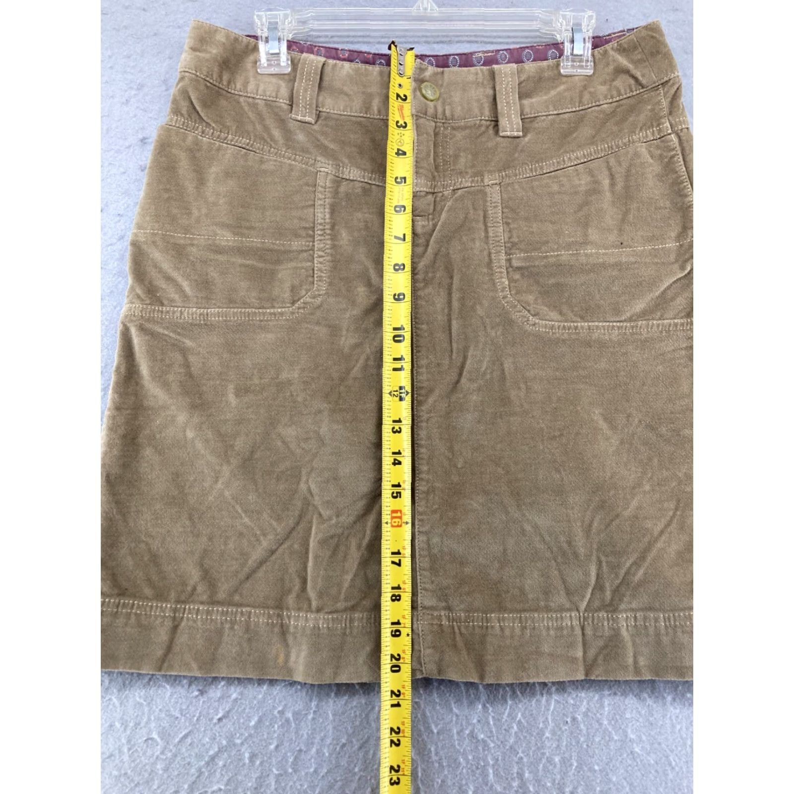 Athleta Athleta Women's Mini Skirt Size 10 Brown Cotton Blend Suede 90s Boho Casual Size 32" / US 10 / IT 46 - 6 Thumbnail