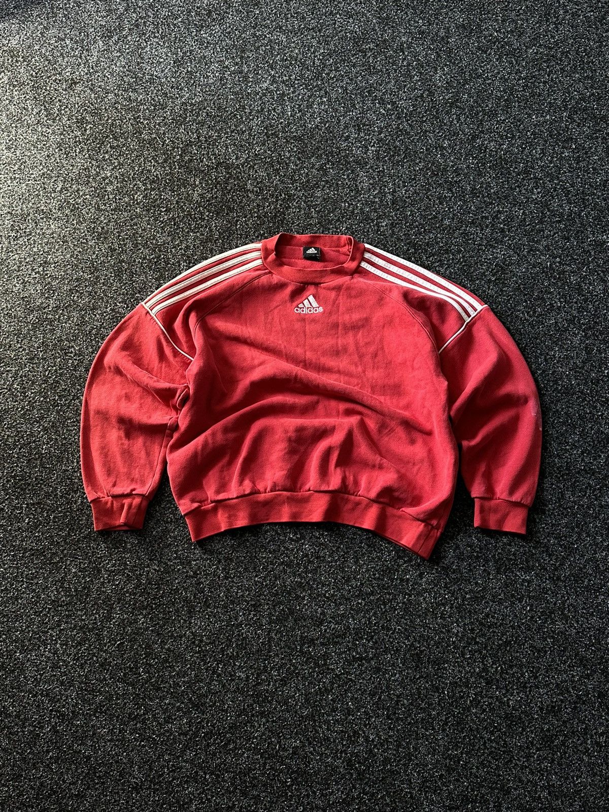 Adidas × Vintage ❗️Vintage 90s Adidas Red CENTRAL LOGO Sweatshirt Y2K sk8 Size US L / EU 52-54 / 3 - 1 Thumbnail