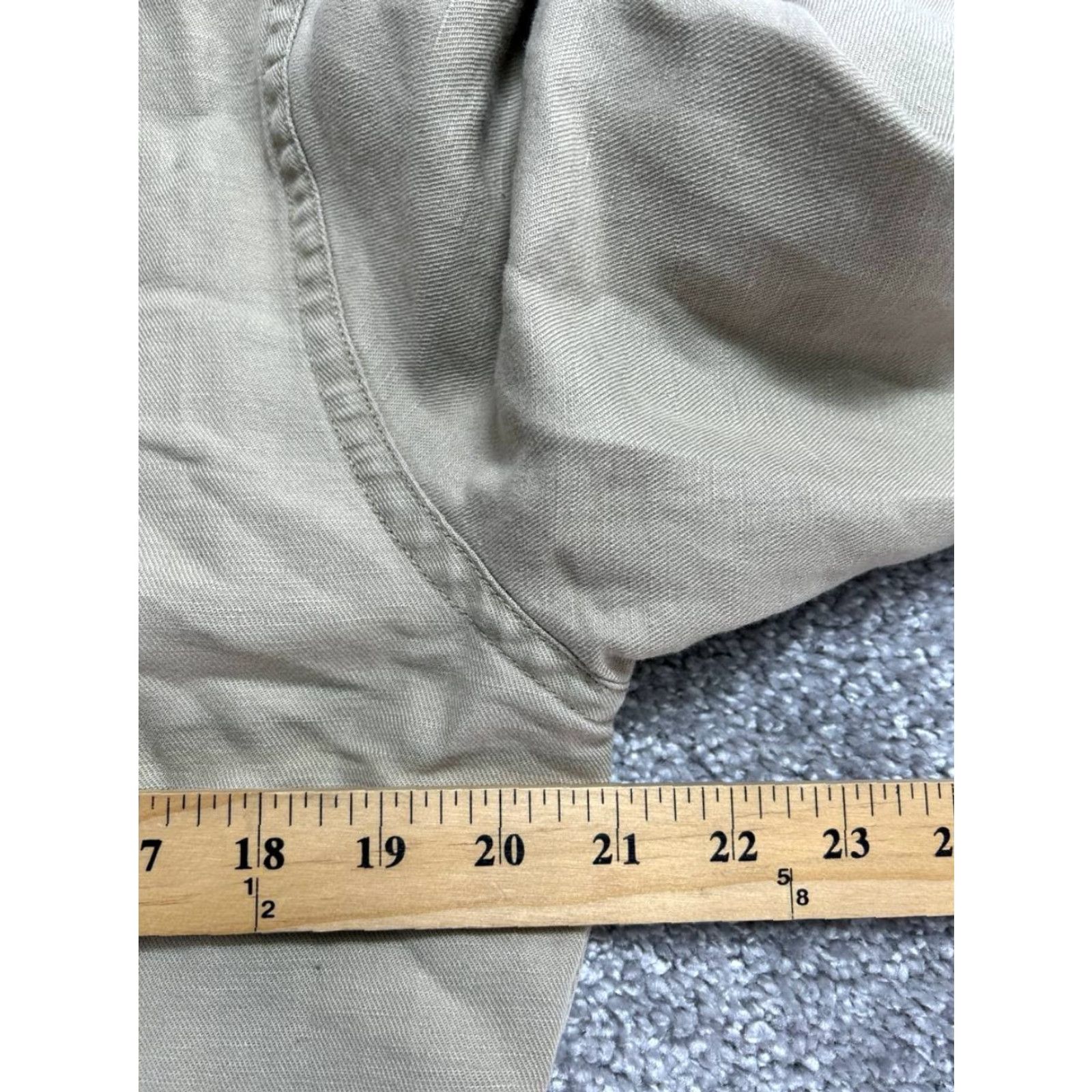 Express Express Military Shirt Mens M Beig e Linen 30th Division Eagle Embroidered Shirt Size US M / EU 48-50 / 2 - 6 Thumbnail