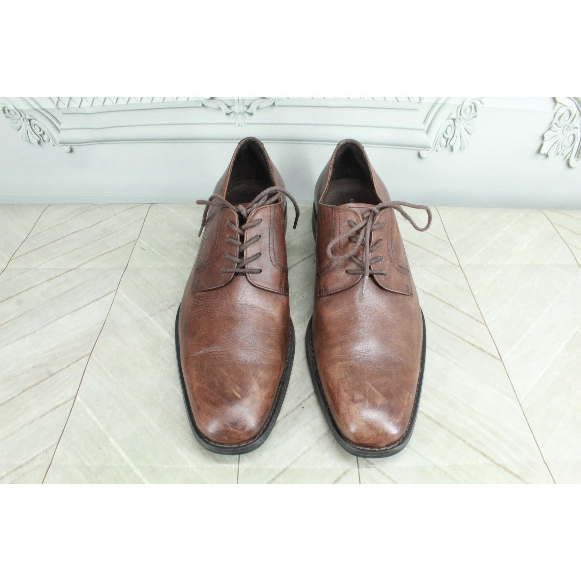 Other Black Brown 1826 Men's Brown Leather Plain Toe Oxford Derby Size US 9 / EU 42 - 5 Thumbnail
