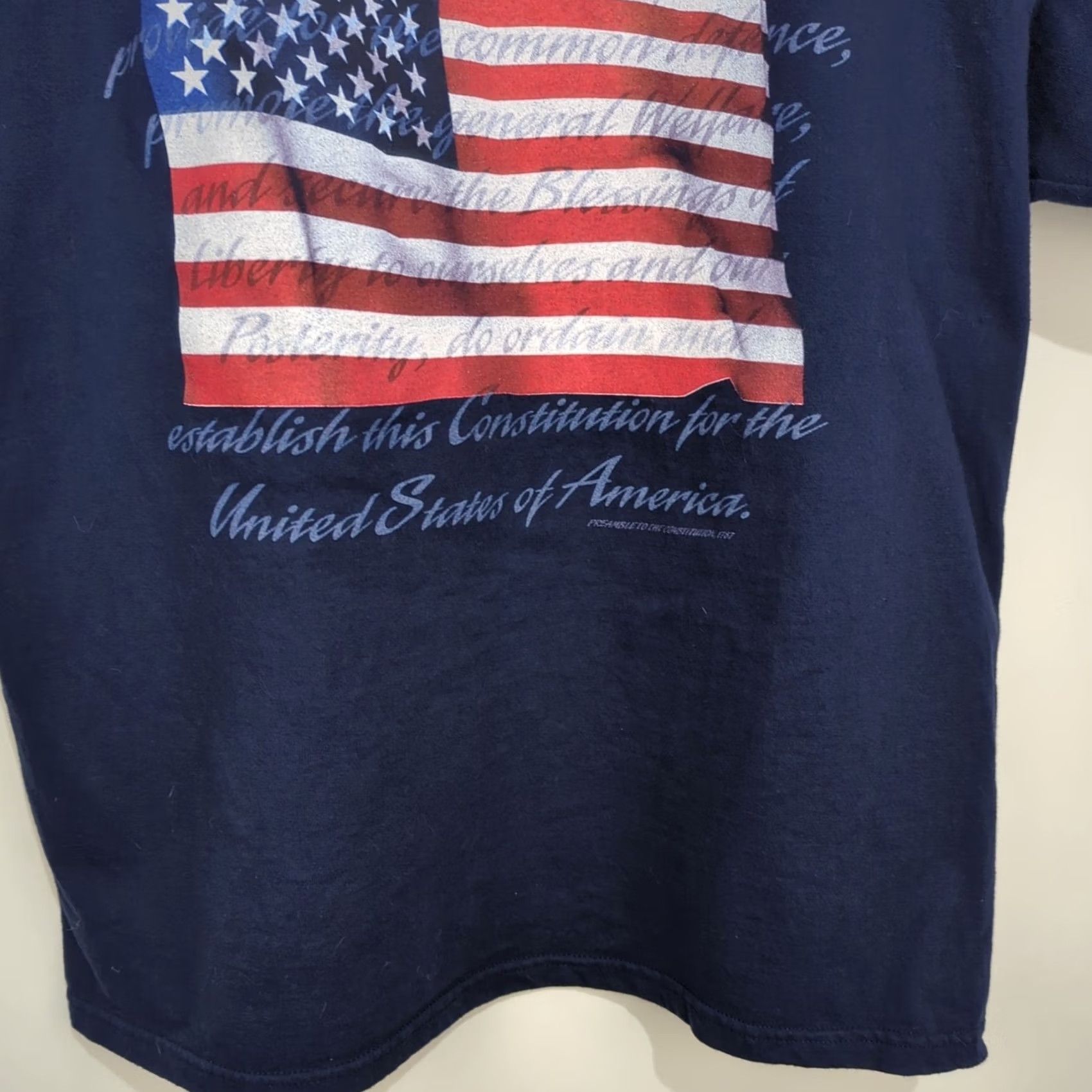 Disney Walt Disney World USA Constitution Preamble T Shirt Mickey We The People Disney Logo Blue Cotton T-Shirt Men XL Adult Regular Short Sleeve Size US XL / EU 56 / 4 - 7 Thumbnail