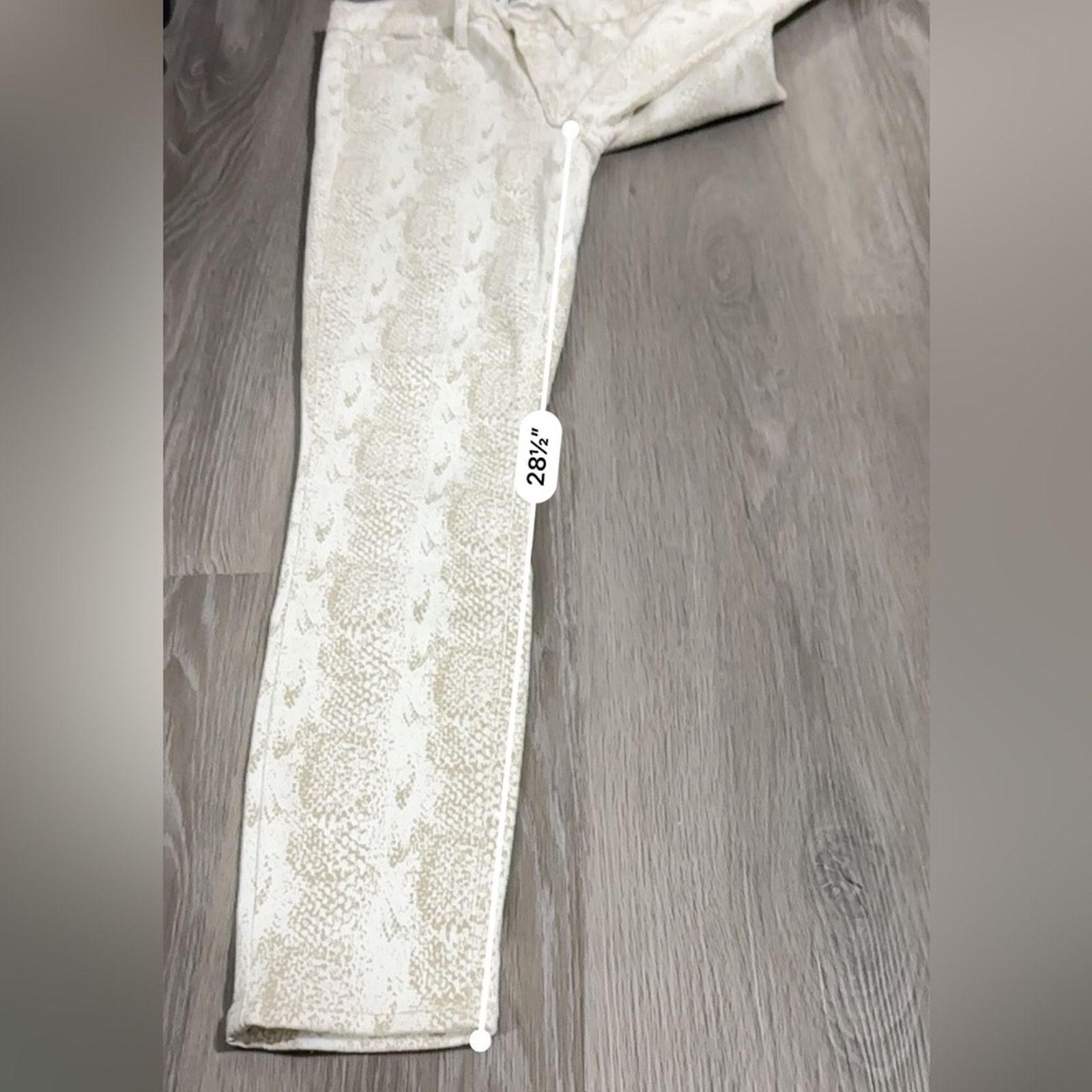 Paige Paige Hoxton Ultra White Snakeskin Print Ankle Skinny Jeans Size 26" / US 2 / IT 38 - 11 Thumbnail