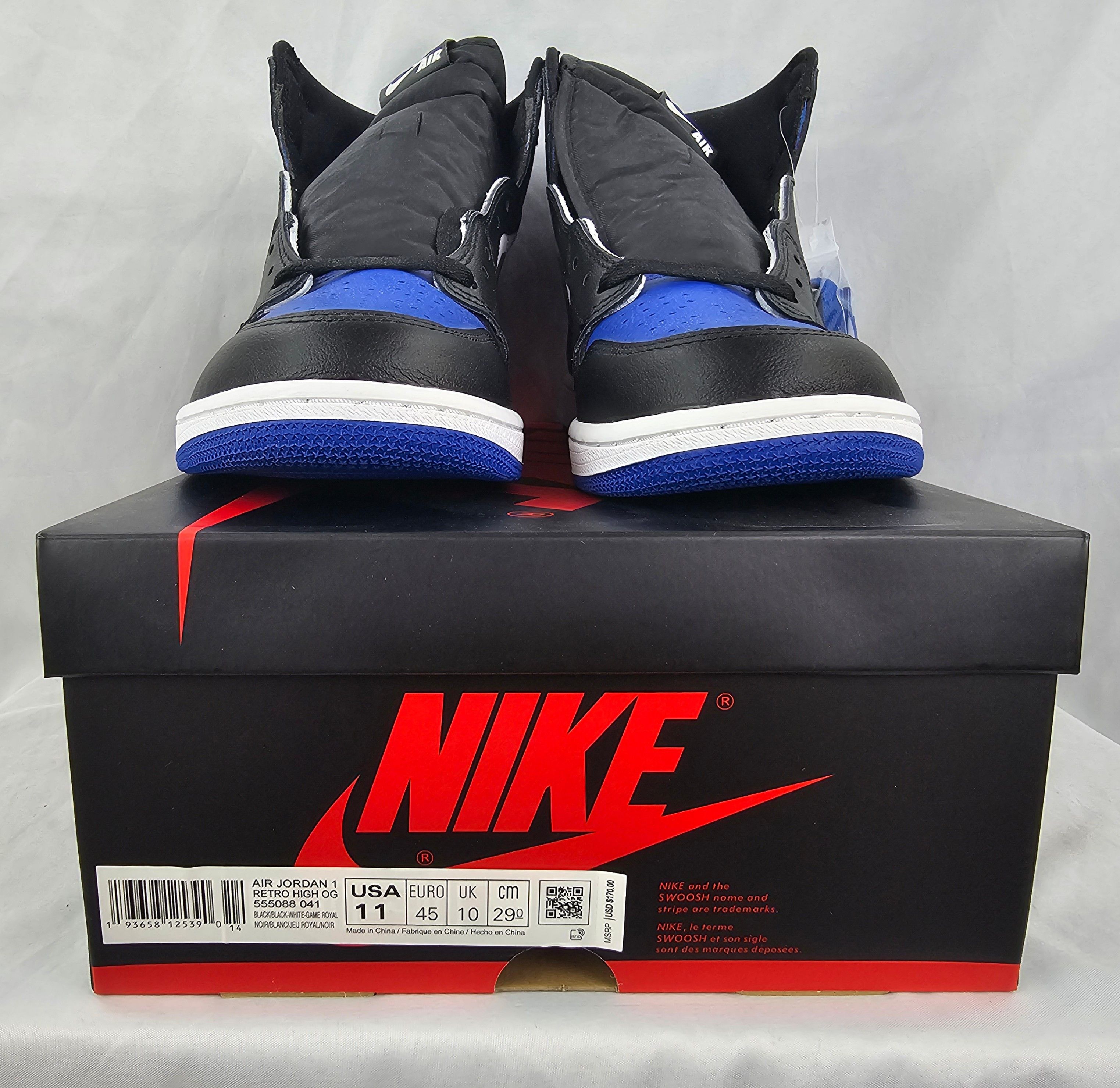 Jordan Brand Nike Air Jordan 1 Retro High OG "Royal Toe" 2020 Men's NEW Size US 11 / EU 44 - 8 Thumbnail