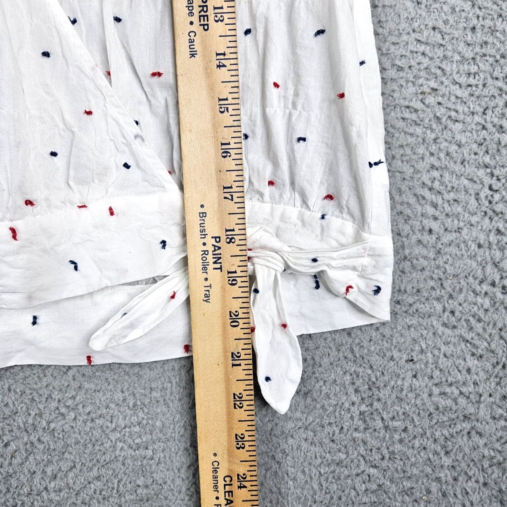 Madewell Wrap Madewell Tie Front Short-Sleeve Blouse XS Women Multicolor V-Neck Casual Regular Shirt Womens Size XS / US 0-2 / IT 36-38 - 7 Thumbnail
