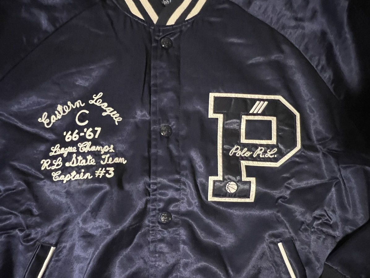 Polo Ralph Lauren Polo Ralph Lauren Satin Letterman Varisty Jacket Navy Large Size US L / EU 52-54 / 3 - 7 Thumbnail