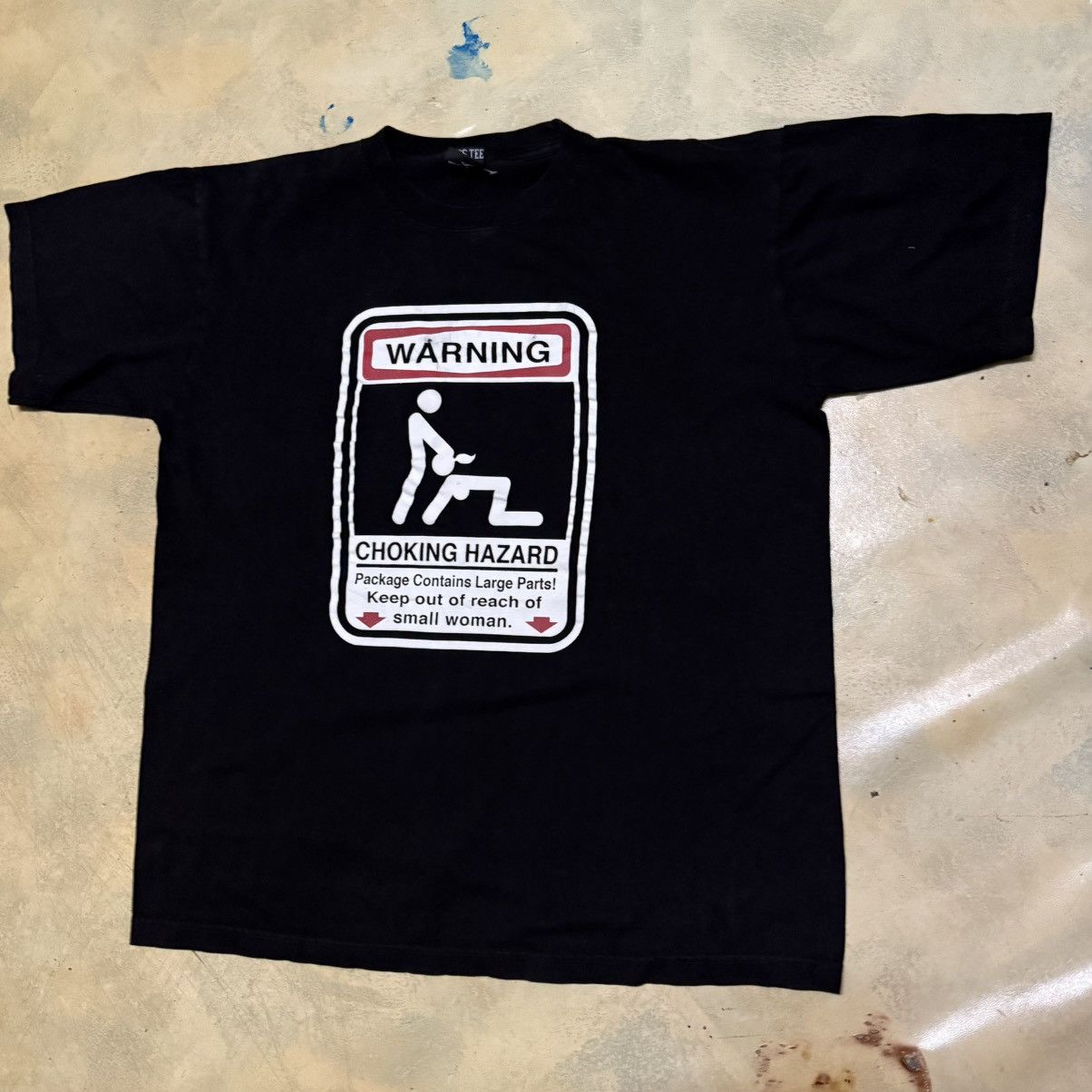 Vintage Warning Choking Hazard Big Logo T Shirt Size US XL / EU 56 / 4 - 2 Thumbnail