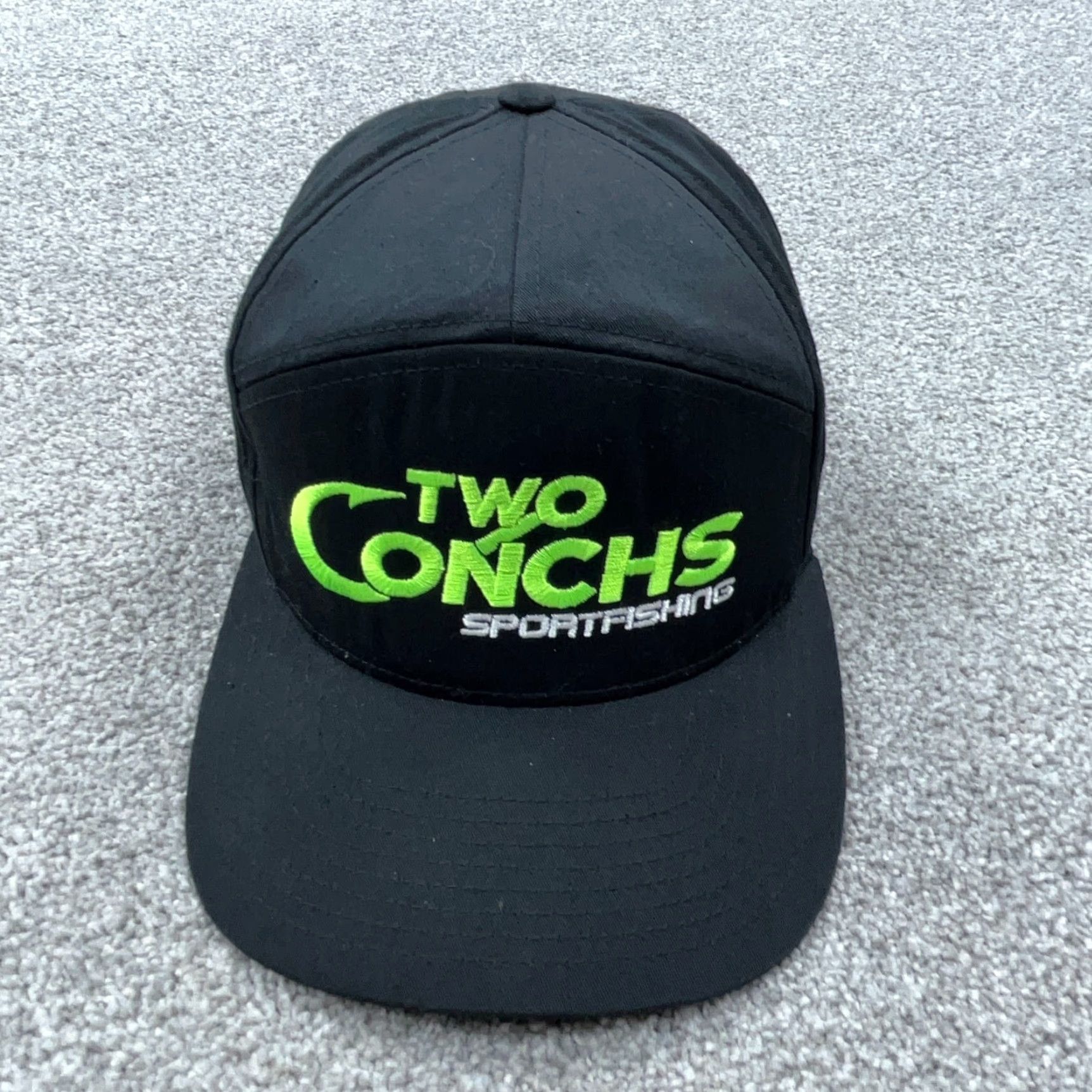 Vintage Vintage Richardson Black Baseball Cap Hat – Cotton Twill, Adjustable Strap Back, Fish Theme, Men’s One Size, 90s Y2K Sport Conchs Size ONE SIZE - 3 Thumbnail