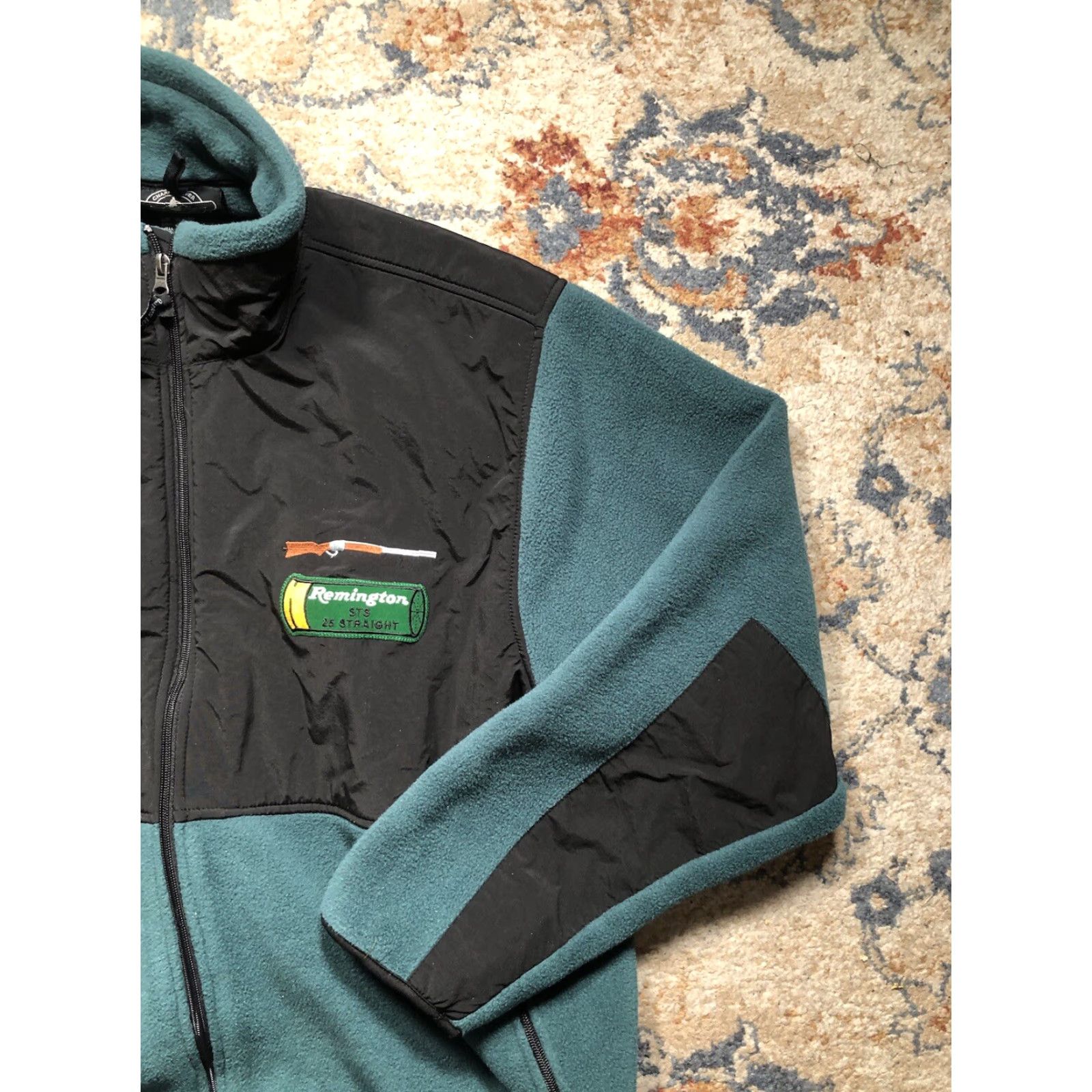 Vintage Charles River Apparel Fleece Jacket Full Zip Green XL Mens Hunting Stand-Up Collar Pockets Size US XL / EU 56 / 4 - 4 Thumbnail