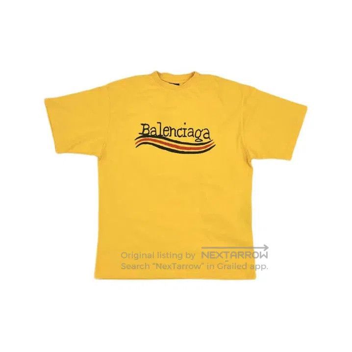 Balenciaga Balenciaga Yellow Logo Print Short Sleeve T. Size US S / EU 44-46 / 1 - 2 Thumbnail