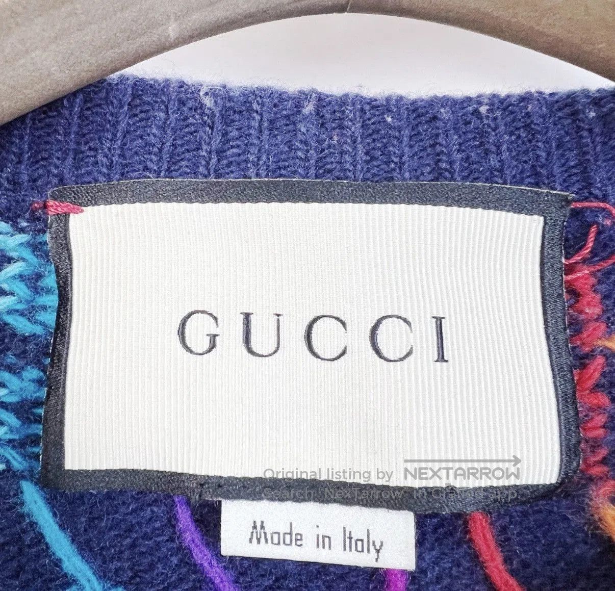 Gucci Blue XS Sweater with Colorful Pattern. Size US XS / EU 42 / 0 - 4 Thumbnail