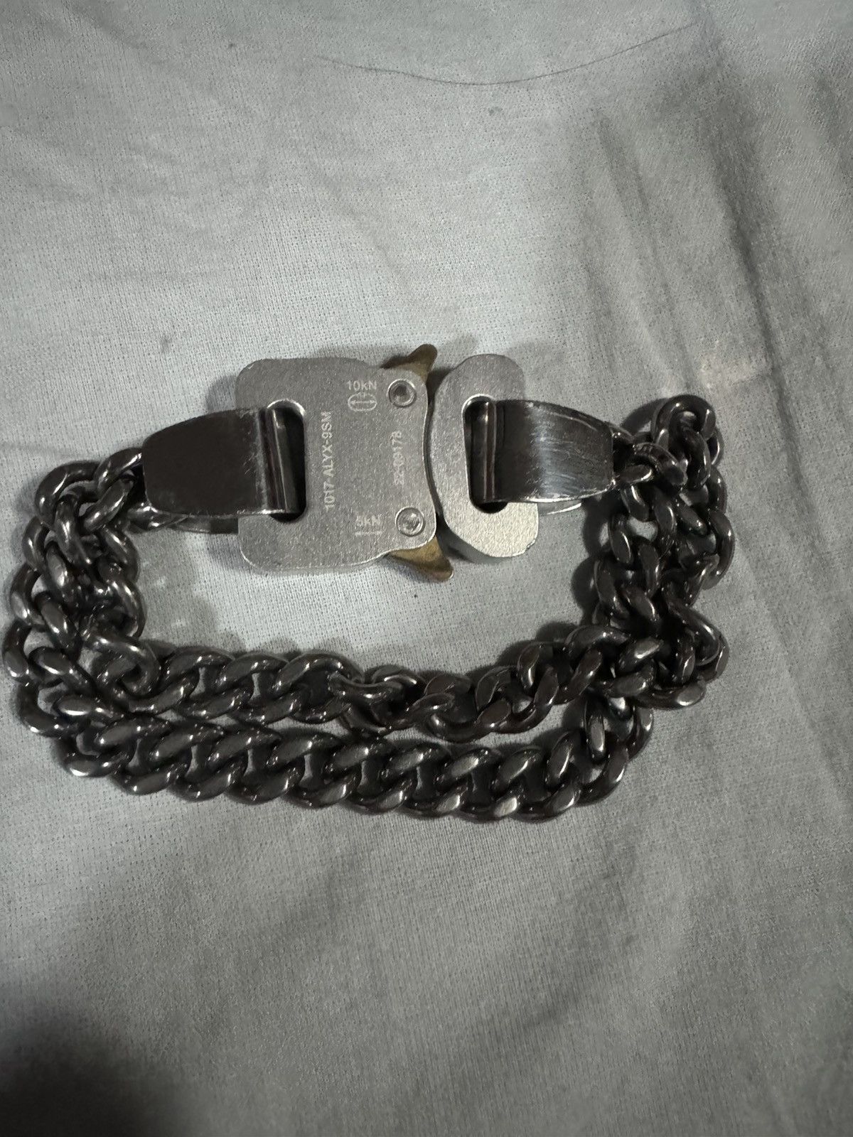 image of 1017 Alyx 9Sm Alyx 2X Chain Buckle Bracelet in Silver, Men's