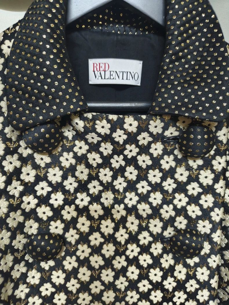 Valentino Valentino A jacquard jacket with small black flowers Size L / US 10 / IT 46 - 3 Thumbnail