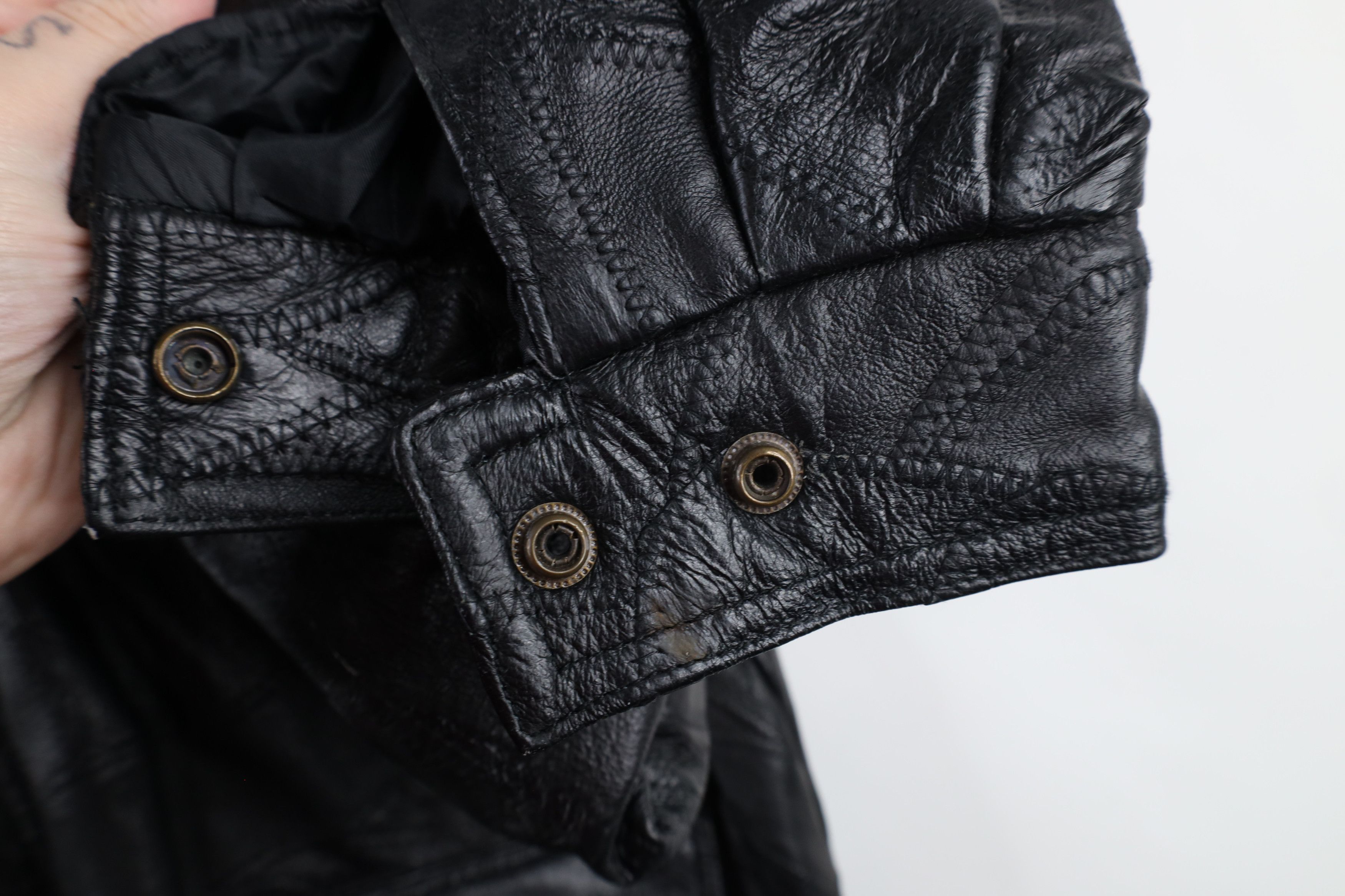 Vintage Vintage 90s Streetwear Patchwork Leather Bomber Jacket Black Size US XL / EU 56 / 4 - 9 Thumbnail