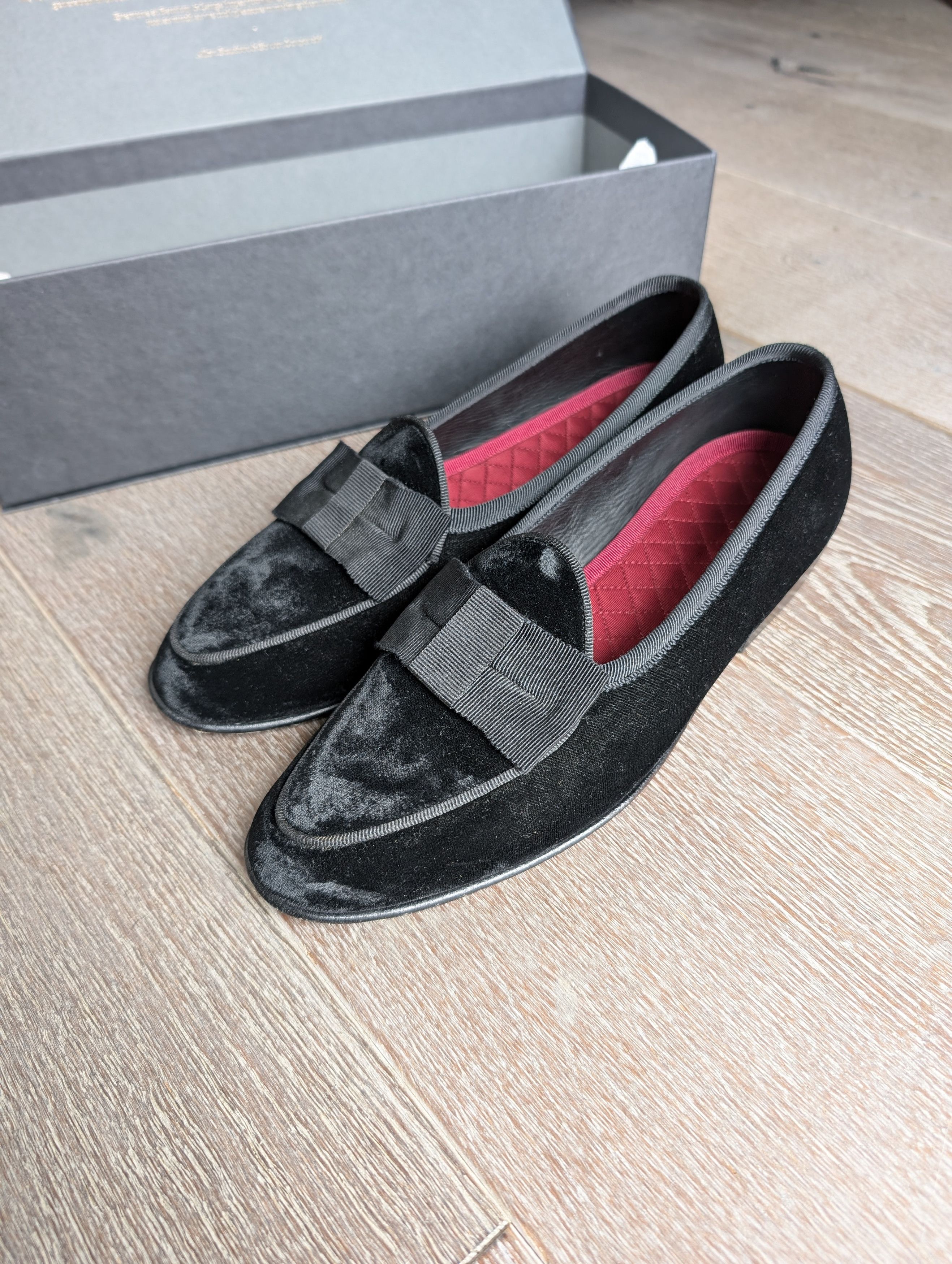 Baudoin & Lange Sagan Black Tie Tuxedo Loafers Size US 5.5 / EU 38 - 1 Thumbnail