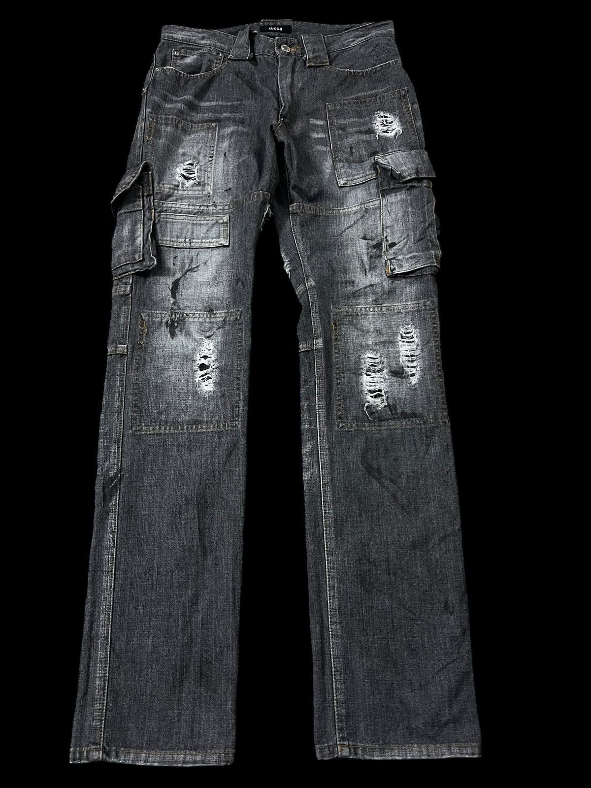 Japanese Brand 💥Zucca Multipocket Reconstruct Design Distressed Jean Size US 30 / EU 46 - 1 Thumbnail