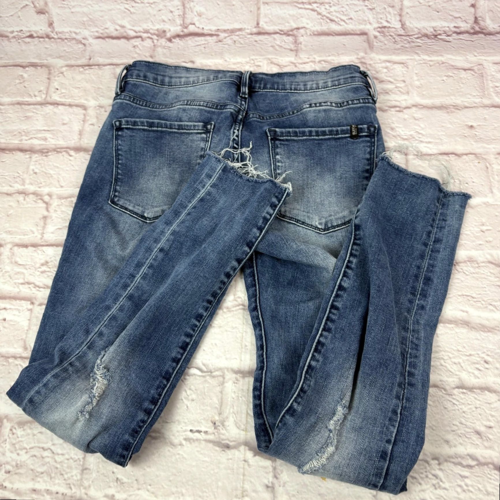 Buffalo David Bitton Buffalo David Bitton Jeans Womens 26 Medium Blue Distressed Skinny 27x27 Jeans Size 26" / US 2 / IT 38 - 3 Thumbnail
