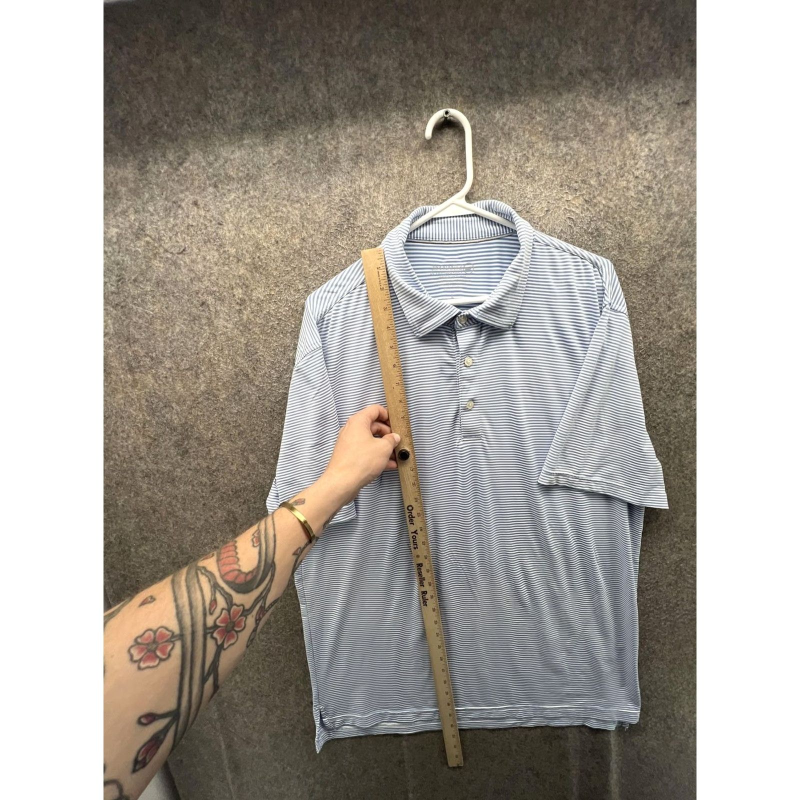 Vineyard Vines Vineyard Vines Jim Nantz Polo Shirt Mens 2XL Blue Stripe Golf Performance Shirt Size US XXL / EU 58 / 5 - 3 Thumbnail