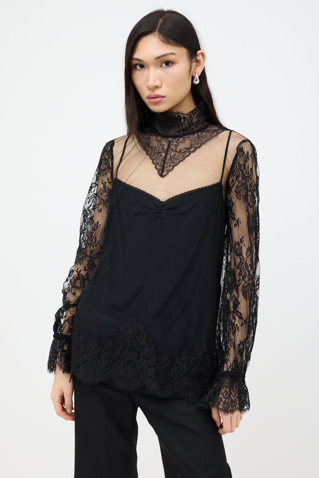 Gucci Gucci Black Tulle Lace Shirt Size XS / US 0-2 / IT 36-38 - 12 Thumbnail