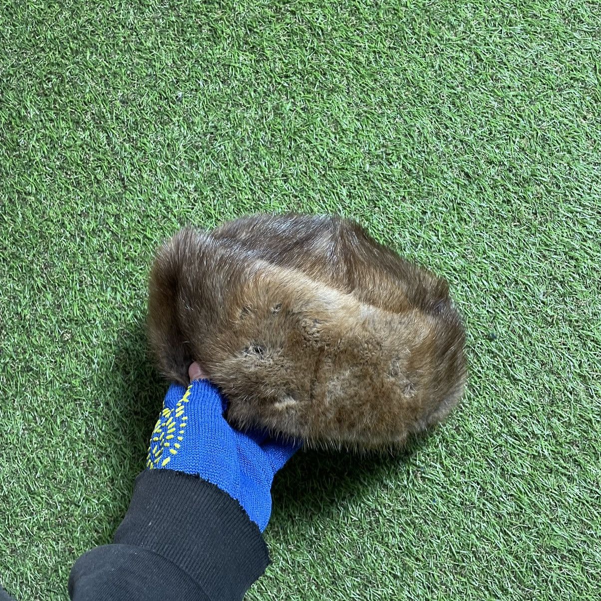 Vintage Vintage 90s Brown Fur Archive Winter Hat Coldwear Goth OS Size ONE SIZE - 2 Thumbnail