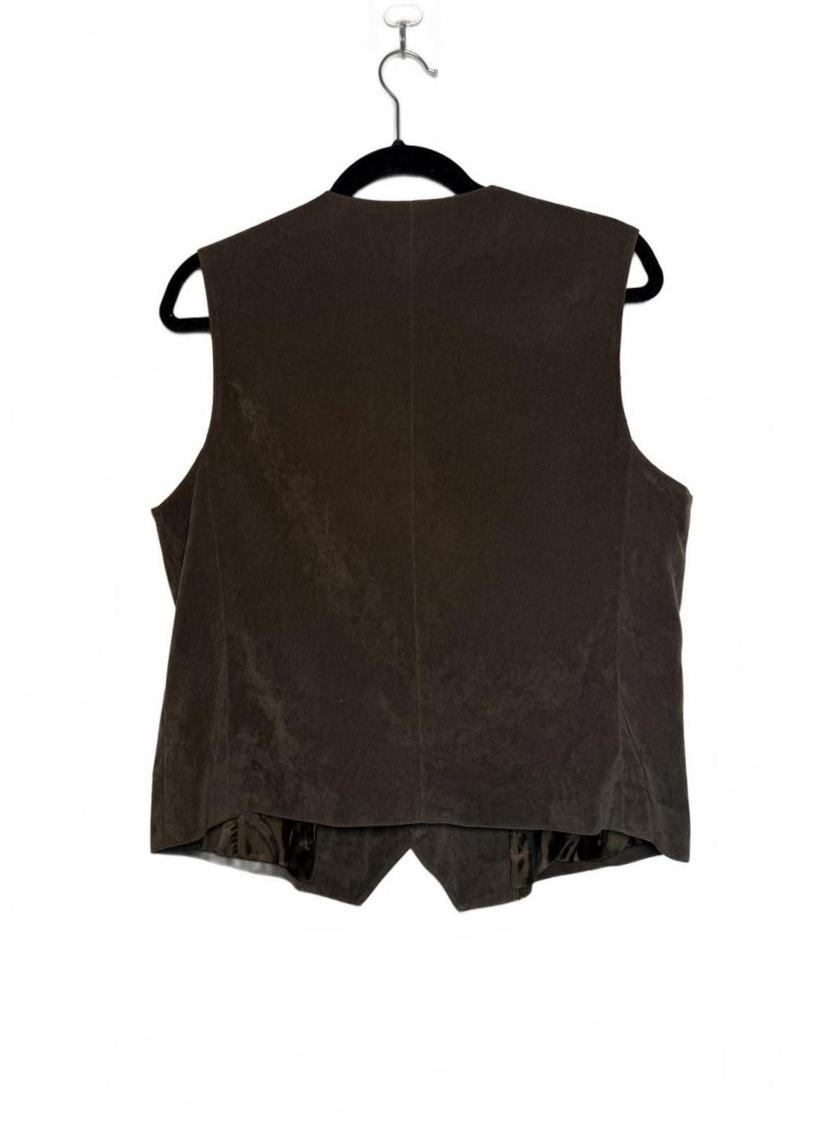 Other Vintage 90s Dark Green Suede Vest Size L / US 10 / IT 46 - 3 Thumbnail