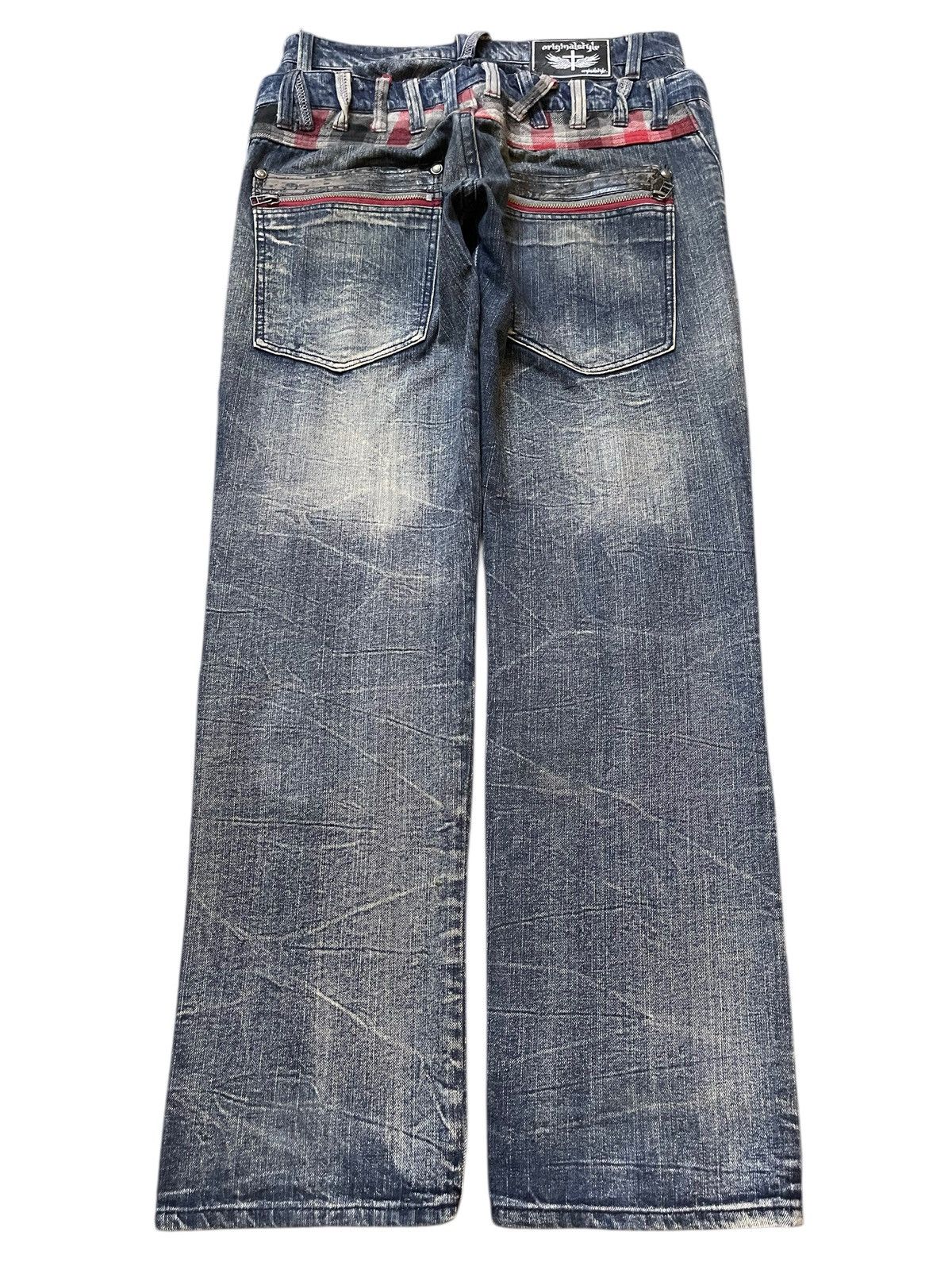 If Six Was Nine Vintage Japanese Brand Double Waist Thunder Wash Distressed Size US 32 / EU 48 - 2 Thumbnail