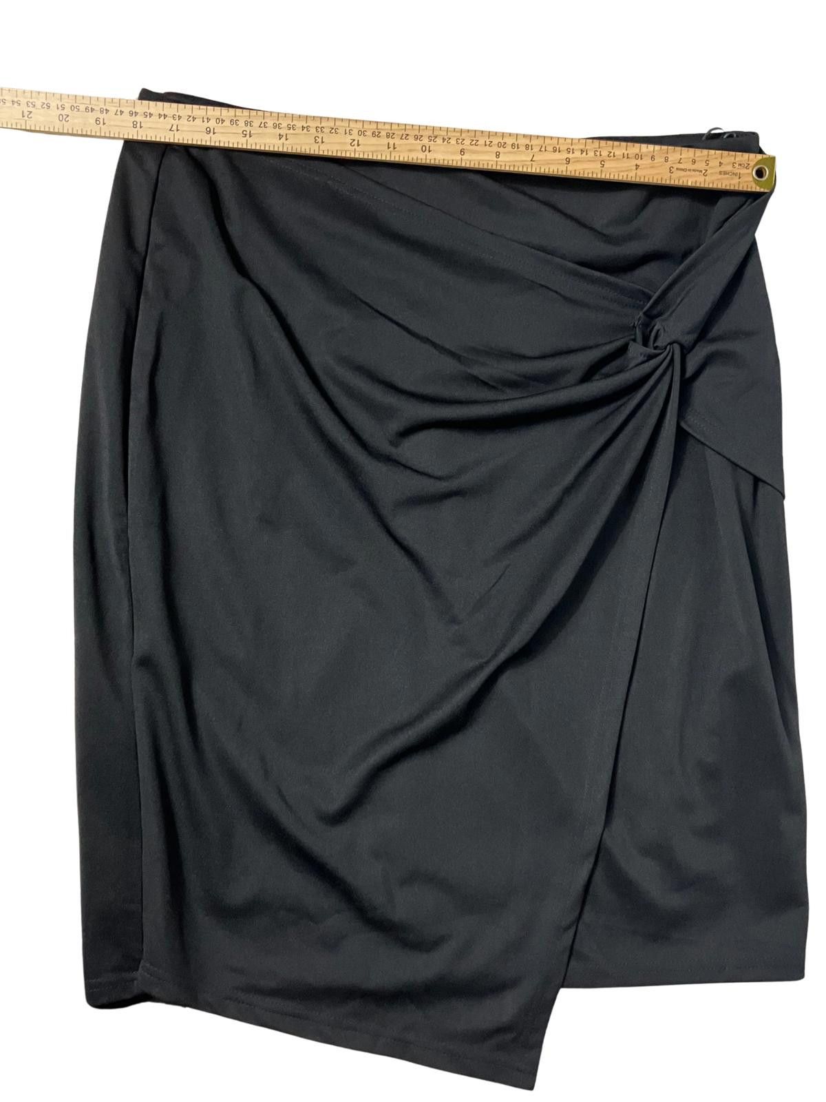 Other Kate Kasin Black Draped Wrap Skirt 2XL Size 42" / US 20 - 4 Thumbnail