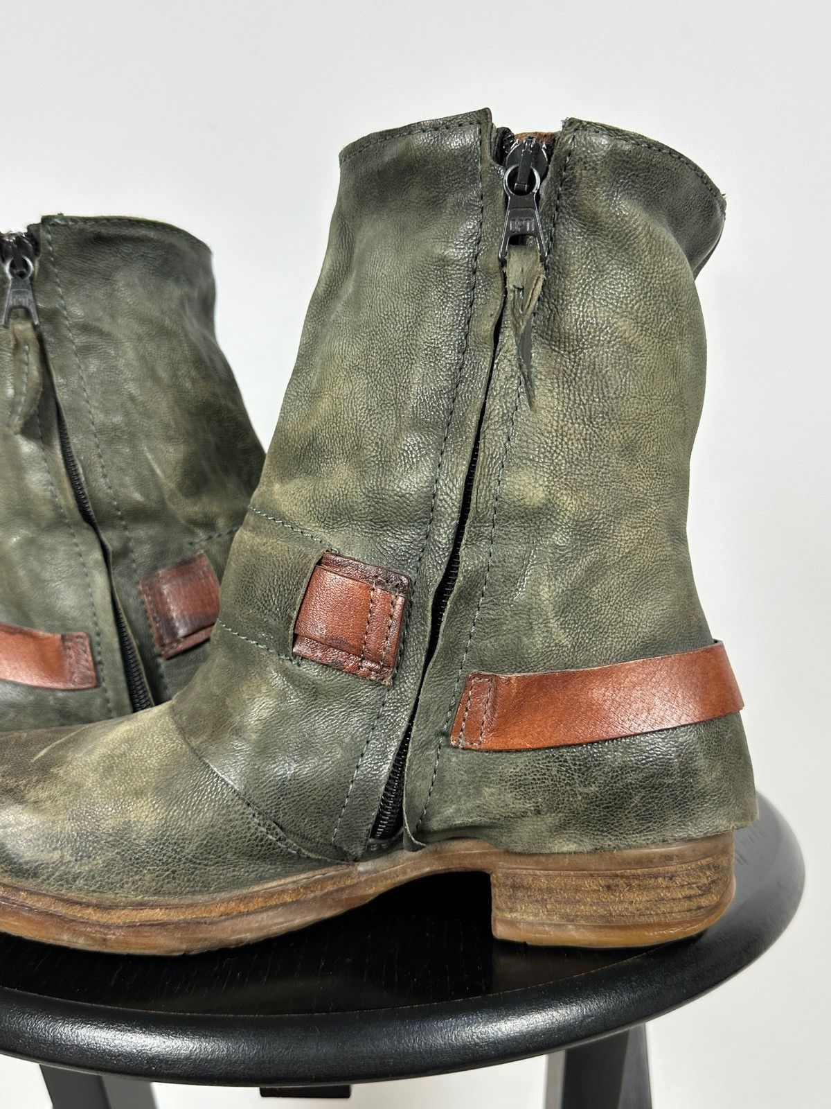 A.S.98 A.S.98. Airstep Leather Biker Ankle Buckle Strap Boots Size US 6 / IT 36 - 18 Thumbnail