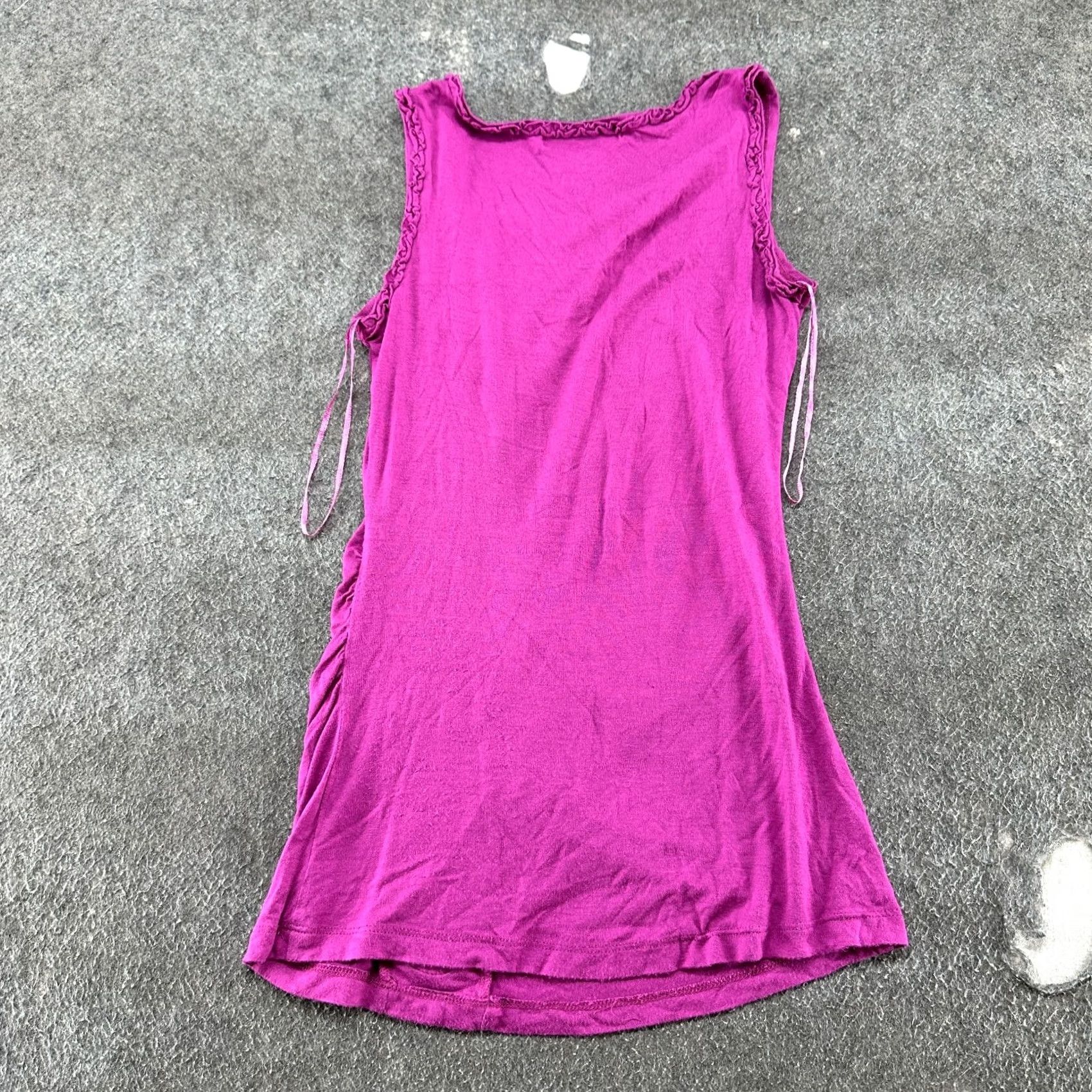 Vintage VINTAGE Design History Tank Top Womens XS Purple Floral Sleeveless V-Neck Ruched Summer Casual Womens XS Purple Floral Tank Top Size XS / US 0-2 / IT 36-38 - 3 Thumbnail