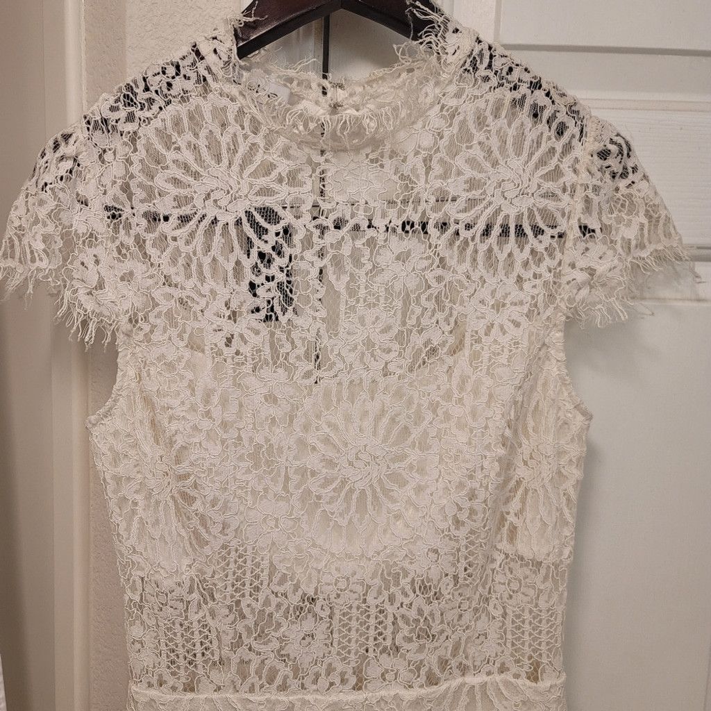 Bebe NWT BEBE JESSIE WHITE LACE MOCK NECK DRESS $139 SIZE 6 Size M / US 6-8 / IT 42-44 - 13 Thumbnail