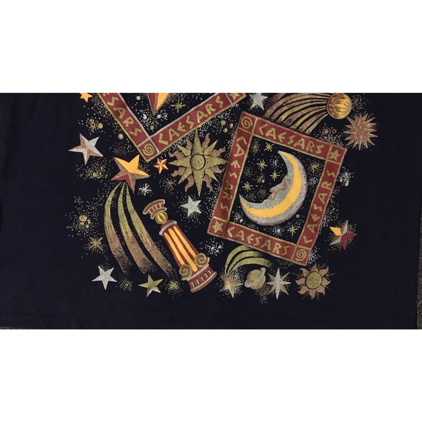 Vintage VINTAGE Caesars Palace Sun Moon Faded Shirt XL Space Navy Blue 90s Grunge Logo T-Shirt Mens California Beach Hawaii Surf Ocean Sailing Island USA 90s Size US XL / EU 56 / 4 - 2 Thumbnail