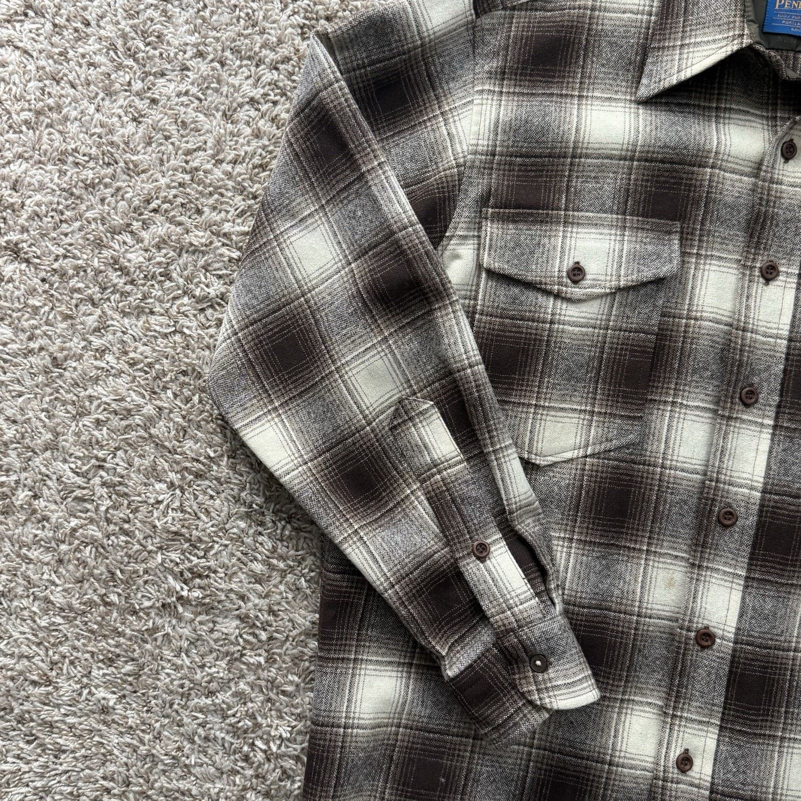 Pendleton × Vintage Vintage Pendleton Brown Shadow Plaid Button Up Guide Shirt Size US M / EU 48-50 / 2 - 9 Thumbnail
