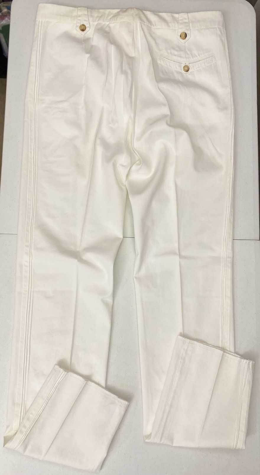 Maison Margiela Maison Margiela 🇮🇹 White Triple Pleated Seam Trouser 52 NEW Size US 36 / EU 52 - 4 Thumbnail