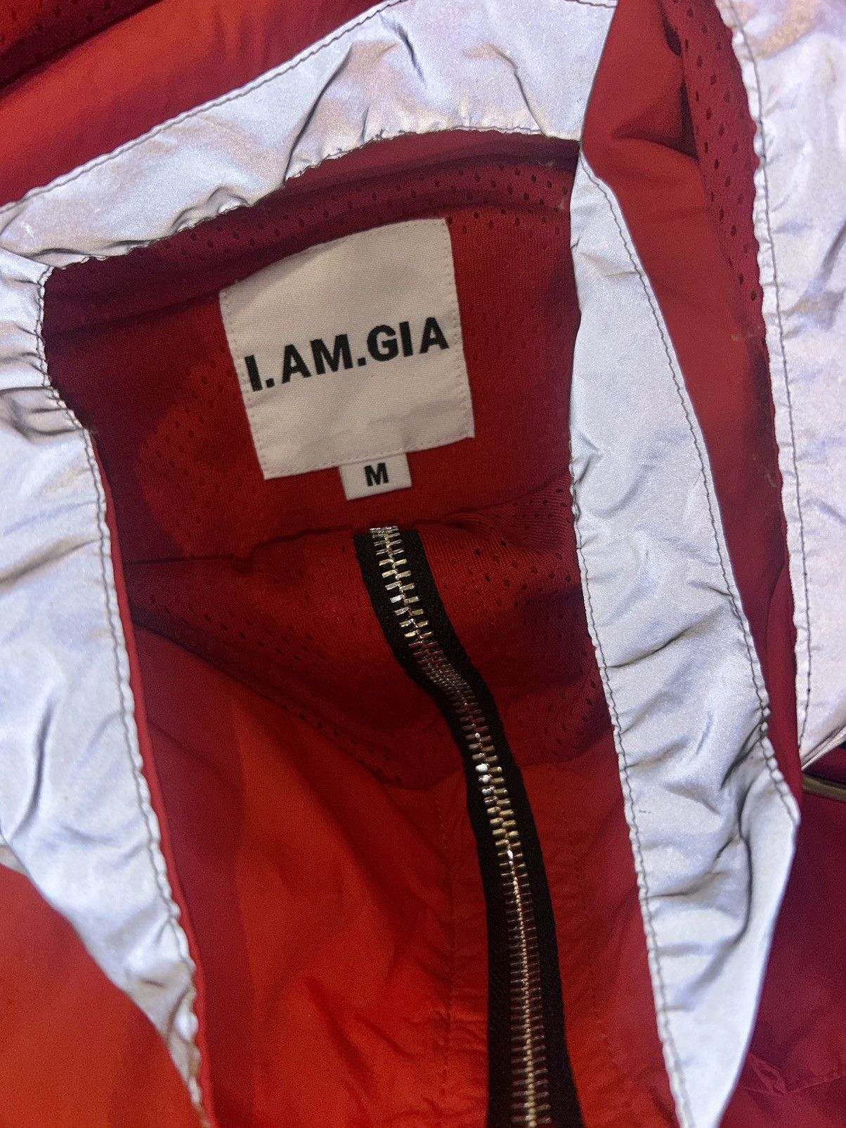 I.AM.GIA LAM.GIA Red & Hooded Silver Reflective Windbreaker (Medium) Size M / US 6-8 / IT 42-44 - 4 Thumbnail
