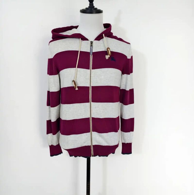 Burberry Burberry Gray Striped Long Sleeve Cardigan Size US M / EU 48-50 / 2 - 1 Thumbnail