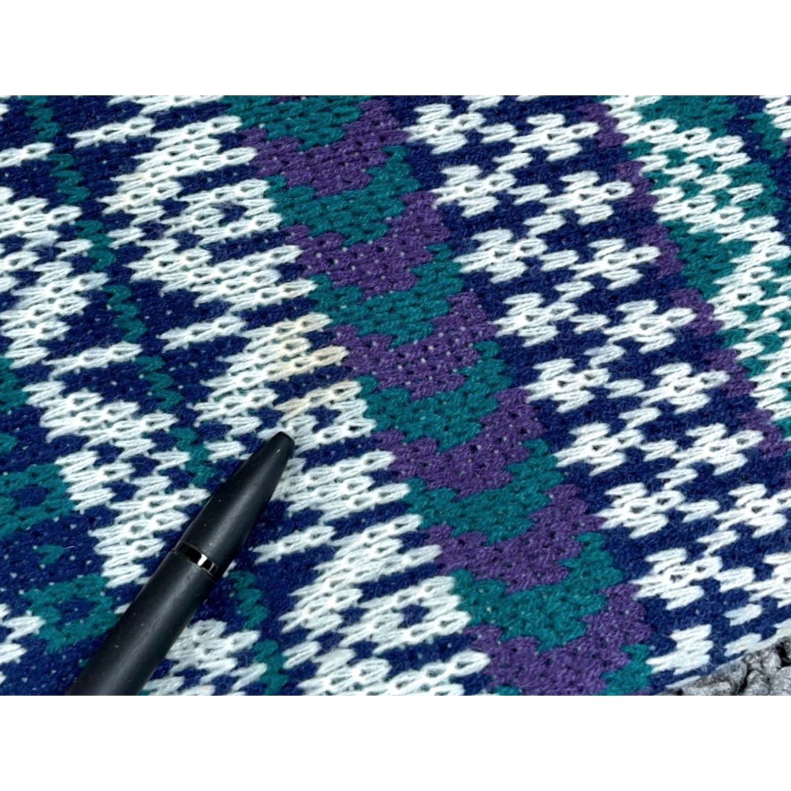 Vintage VINTAGE 90s Fair Isle Sweater Men's M Blue White Crewneck Windridge Pullover Knit Warm Casual Ski Retro Size US M / EU 48-50 / 2 - 4 Thumbnail