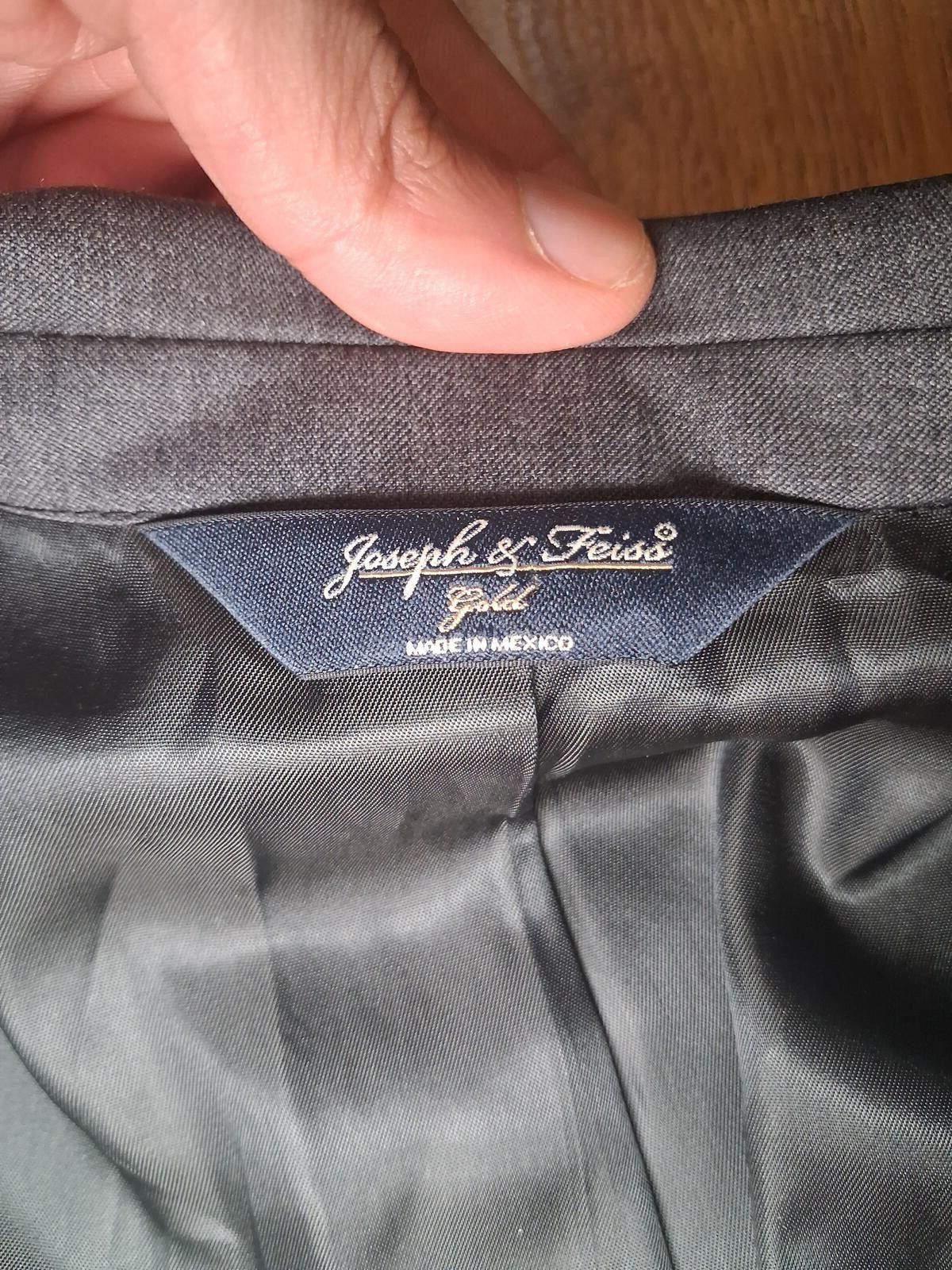 Joseph & Feiss Joseph & Feiss 2 Piece Suit Mens 44L 39x32 Gray 100% Wool Size 44L - 5 Thumbnail