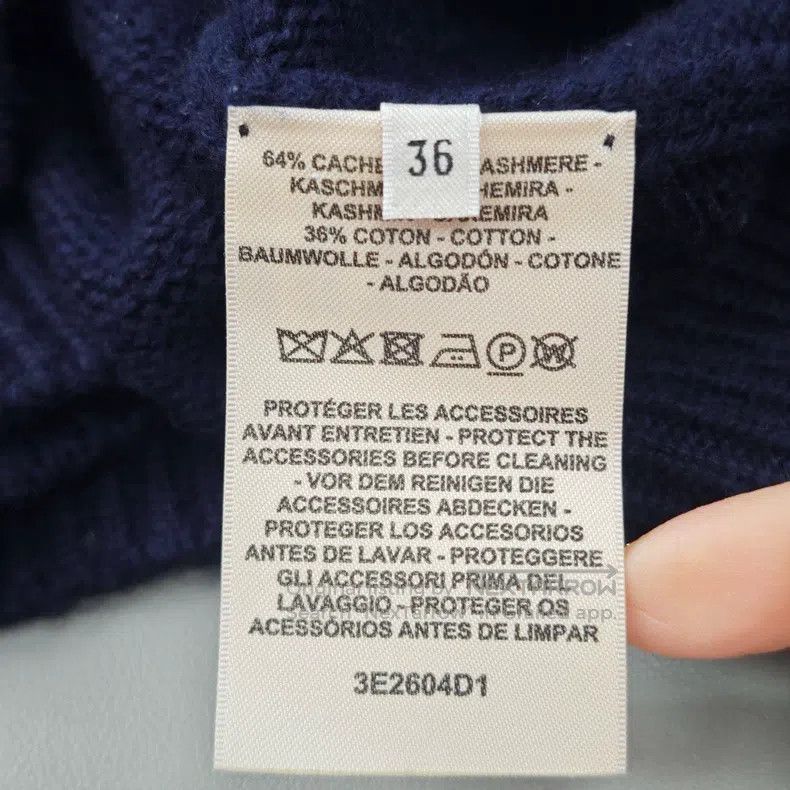 Hermes Hermes Dark blue metal ring cashmere sweater Size XS / US 0-2 / IT 36-38 - 6 Thumbnail