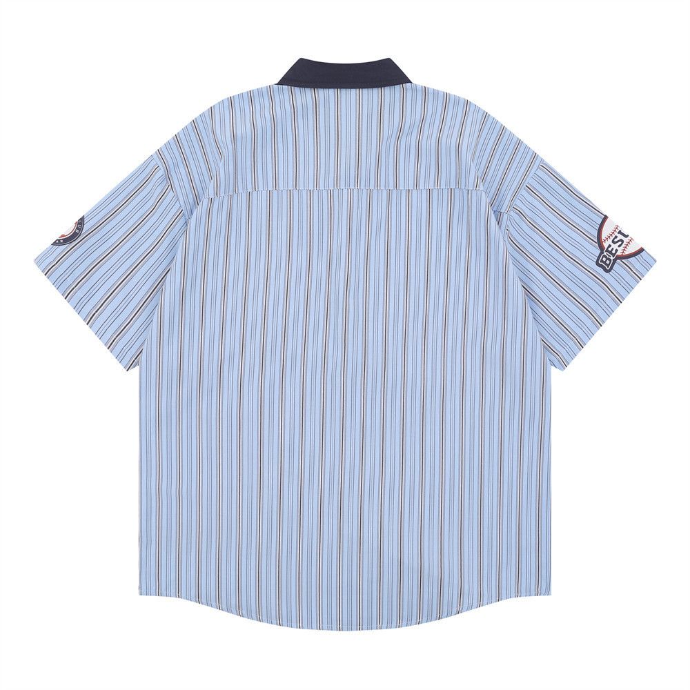 Japanese Brand Men's letter embroidered American-style collared shirt Size US M / EU 48-50 / 2 - 2 Thumbnail