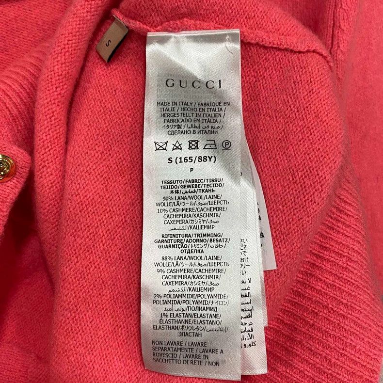 Gucci Gucci Pink knitted gold-button cardigan 2506-Nextarrow Size S / US 4 / IT 40 - 5 Thumbnail