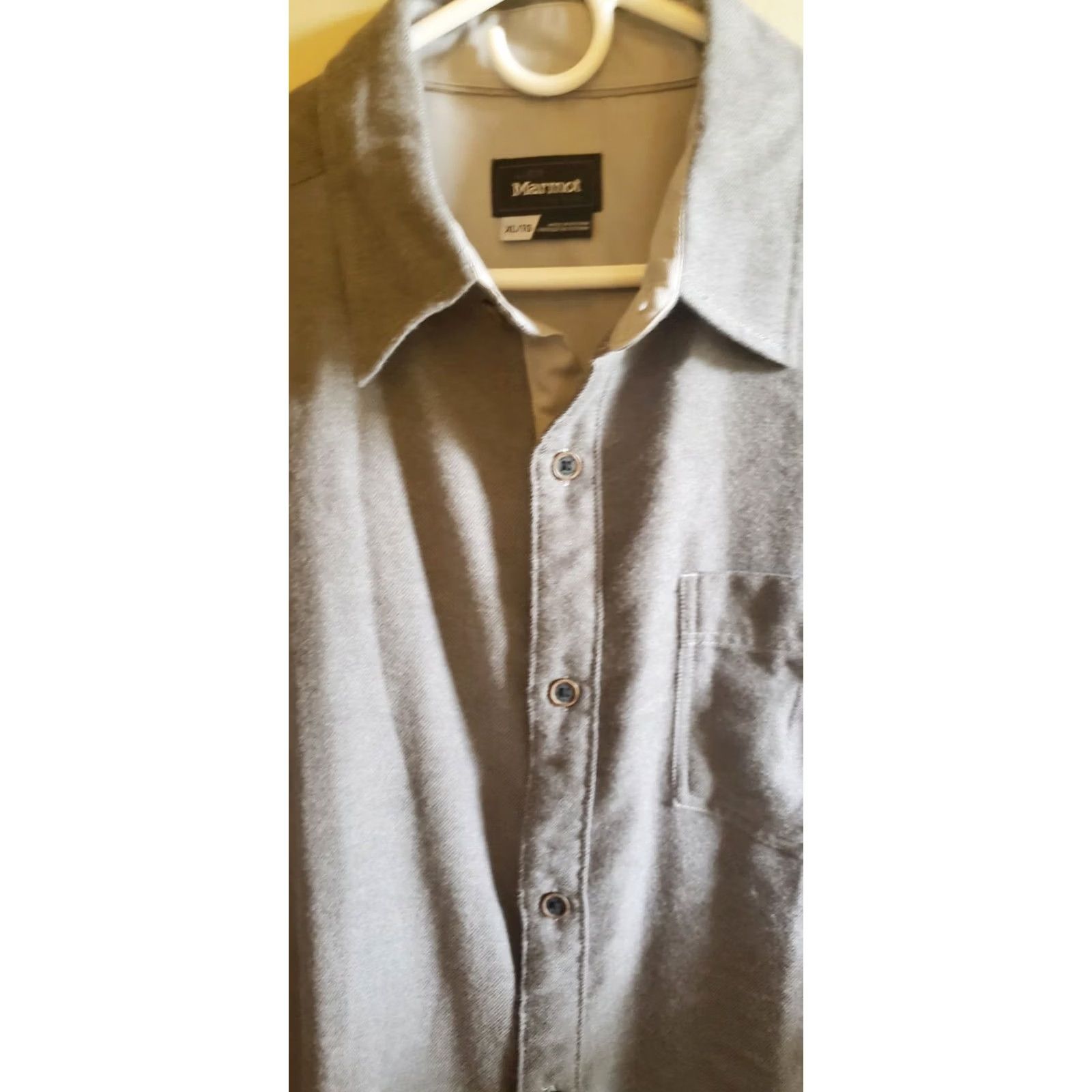 Marmot MARMOT Shirt Button Up Hiking Roll Tab Long Sleeve Gray Heather XL Mens Size US XL / EU 56 / 4 - 5 Thumbnail